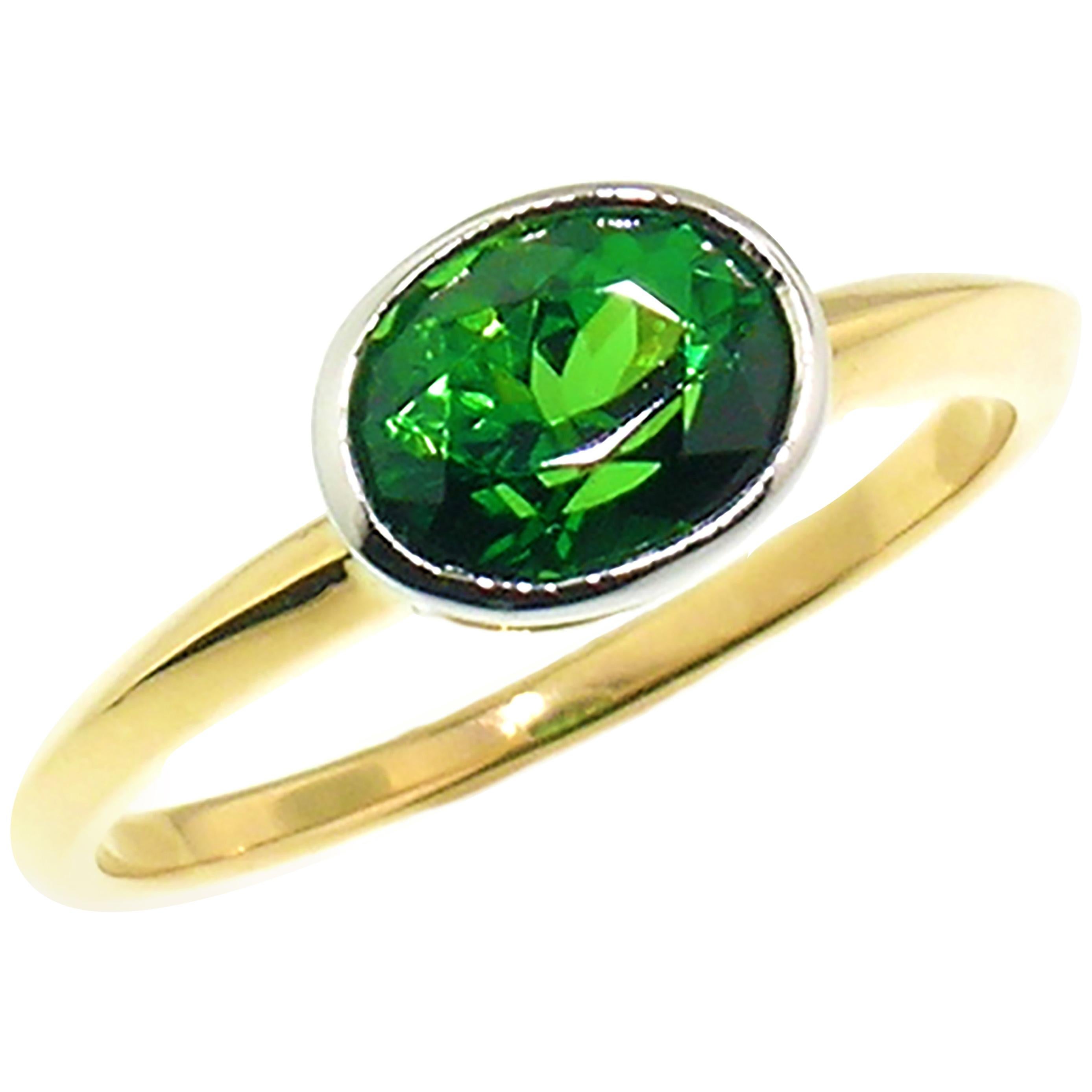 Cynthia Scott 1.45ct Chrome Tourmaline, 18kt and Platinum Paloma Ring