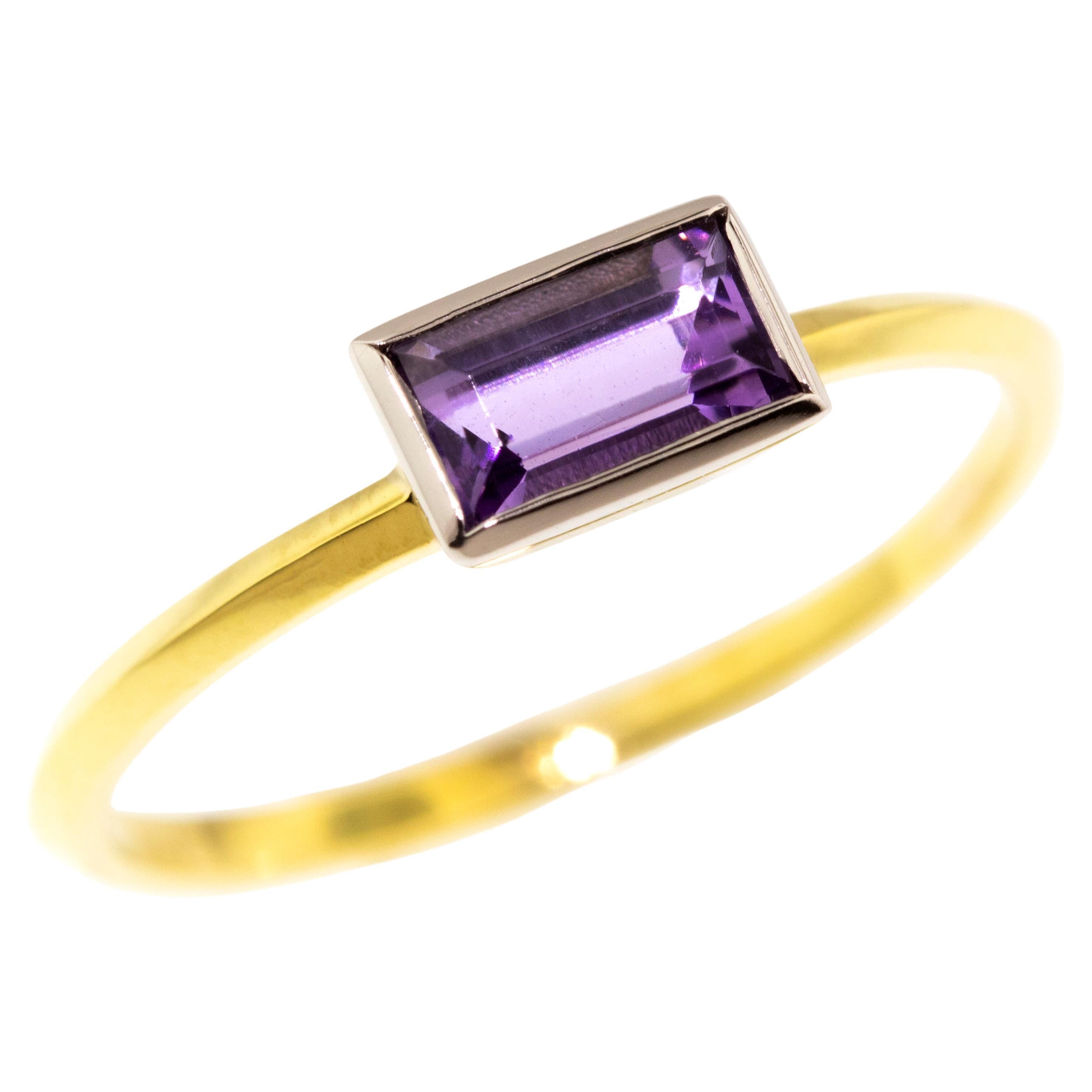 Cynthia Scott Fancy Purple Pink Tanzanite, 18kt and Platinum Paloma Ring