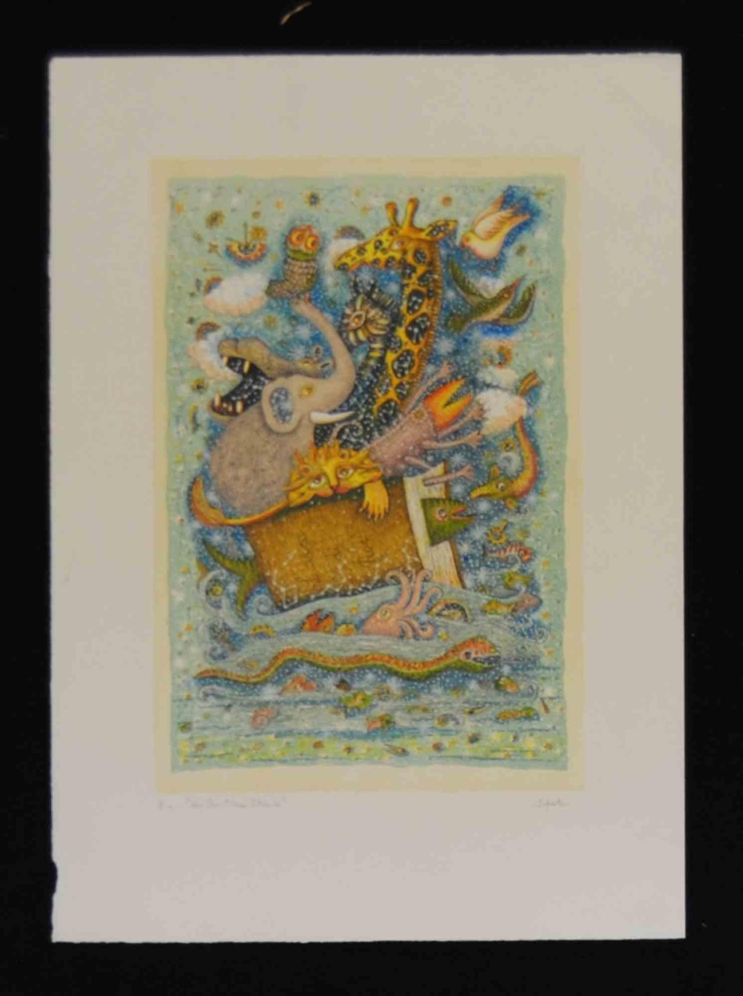 Litografia su carta Sicar 310 gr/m2, formato carta 50cm x 70cm, formato opera 34cm x 50cm. Condizione di Ellent.
Cynthia Segato è nata a Roma nel 1958. Si è laureata in Astronomia e ha frequentato la Scuola Libera del Nudo dell'Academy Arts di