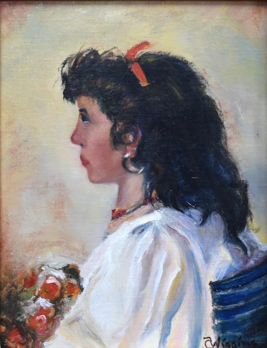 „AFTER SOROLLA“ PORTRAIT einer Frau (Impressionismus), Painting, von Cynthia Wiggins