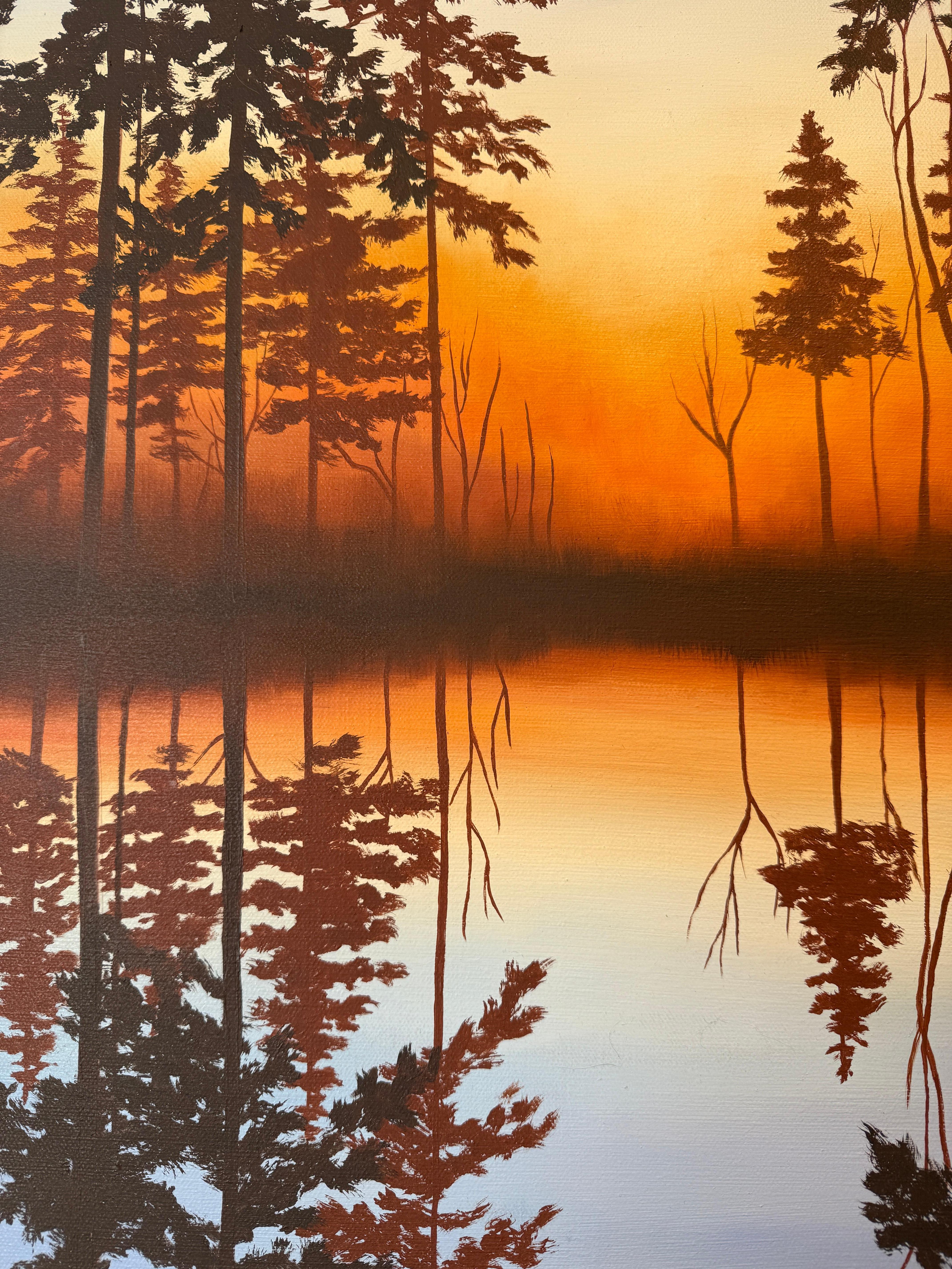 Lecciones del lago - Painting Contemporáneo de Cynthia Young