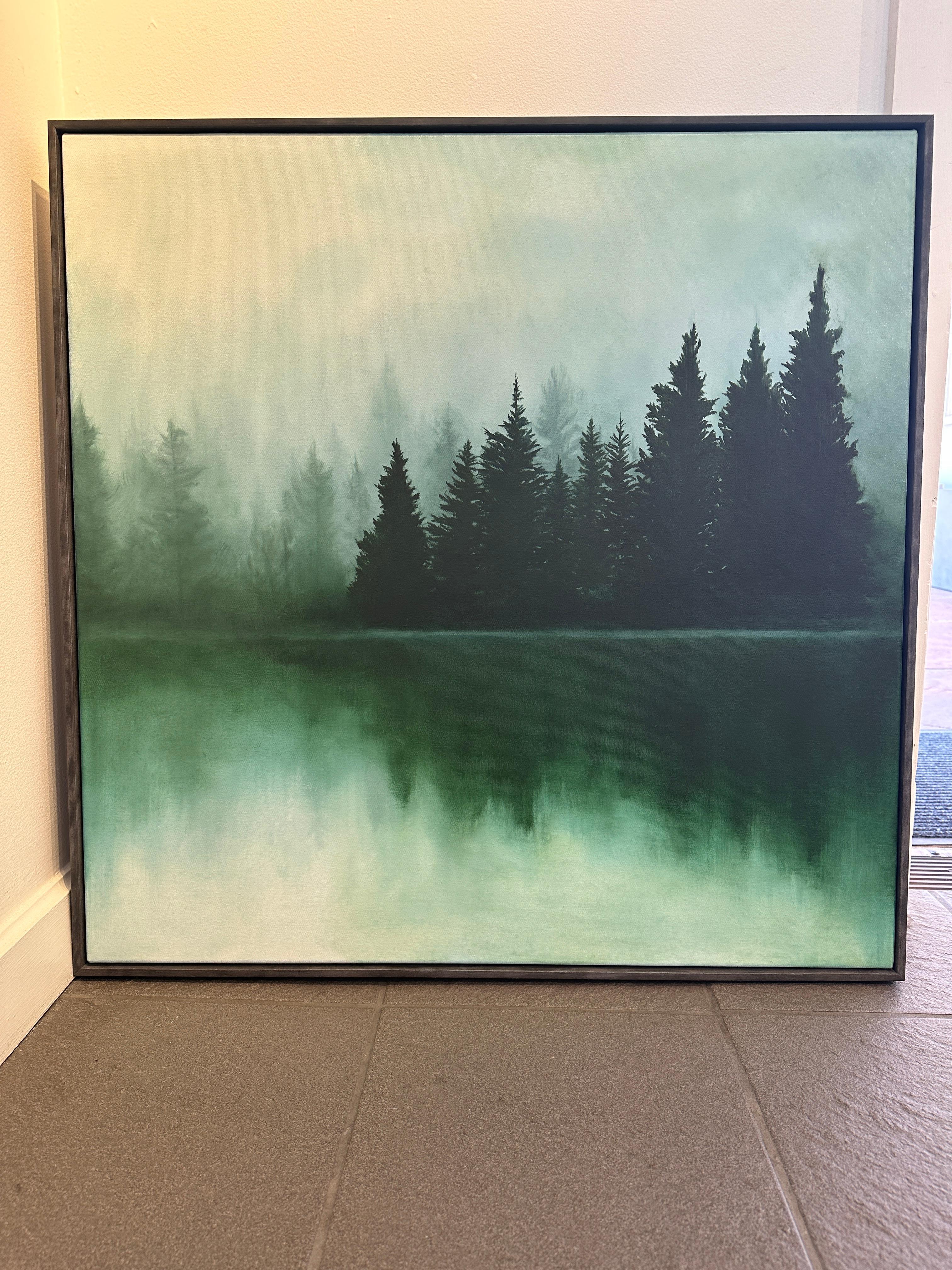 Levitate - Blue Landscape Painting by Cynthia Young