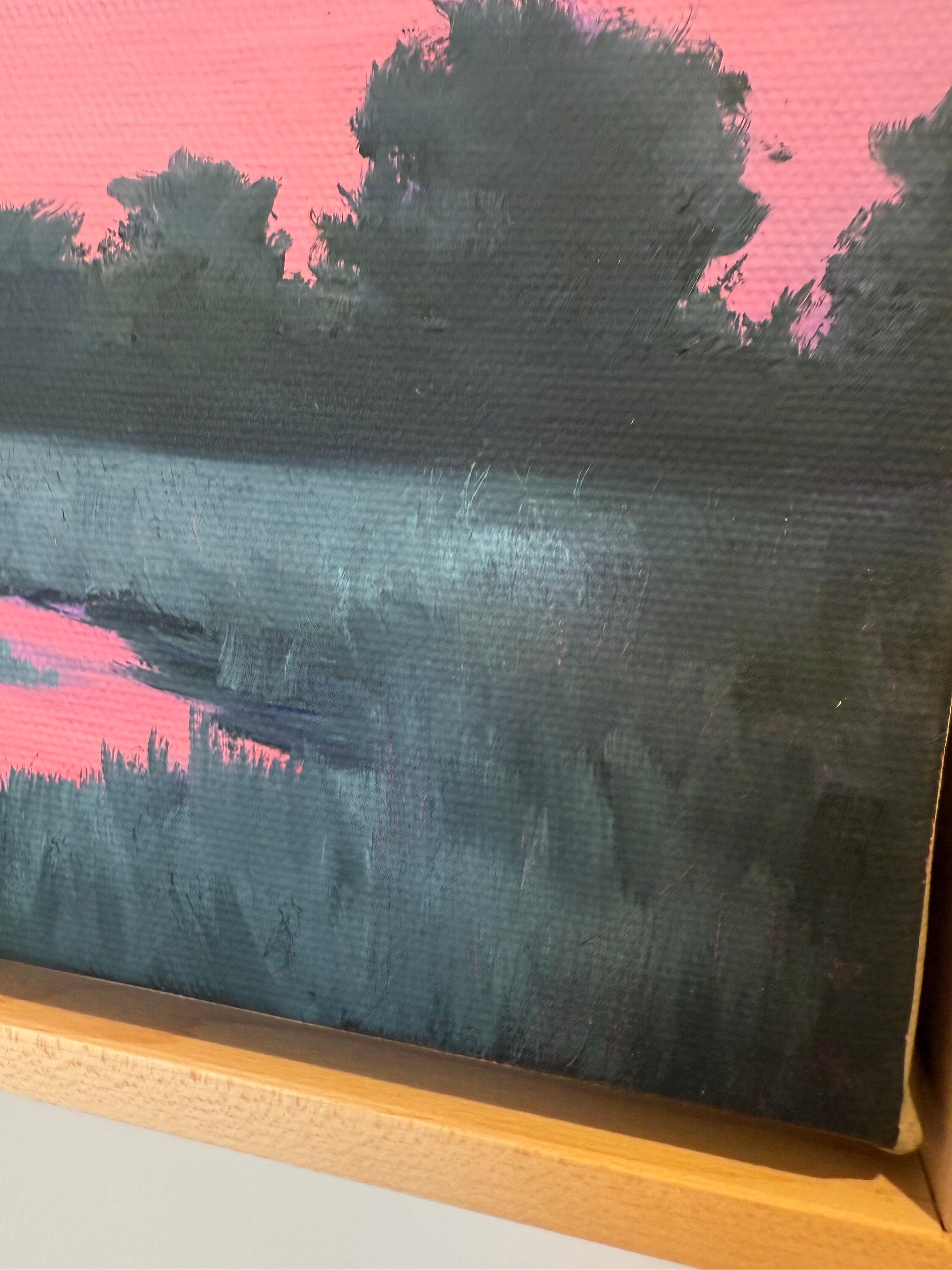 Rose Remnants - Blue Landscape Painting by Cynthia Young