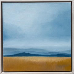 Contemporary Abstract Landscape Painting, Oil on Canvas, 13x13 Inches