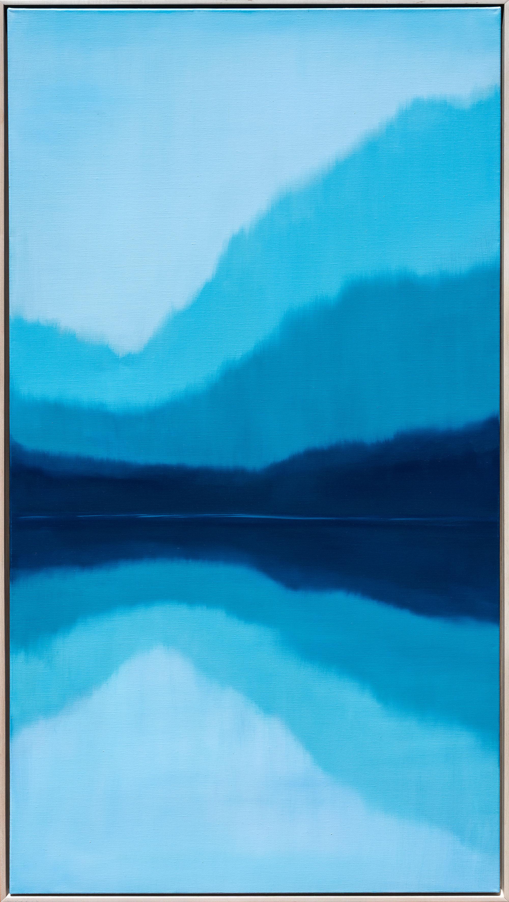 Cynthia Young Abstract Painting - Unknown Magic: Contemporary Landscape Oil Painting on Canvas 61x31" framed