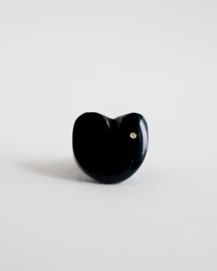 Cyntia Miglio Black Onyx Sculpt Ring with a Diamond