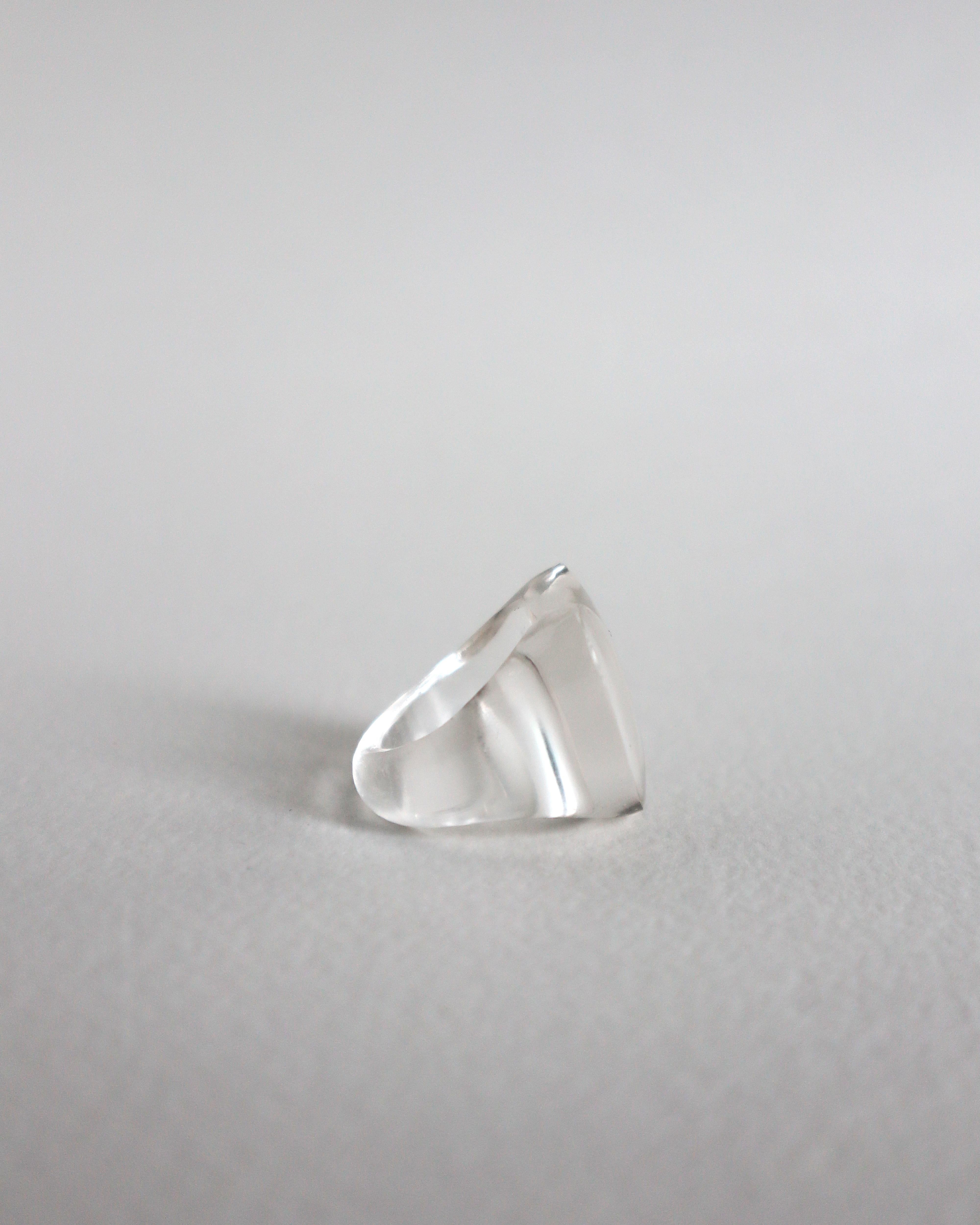 Women's Cyntia Miglio Clear Quartz Sculpt Ring with a Diamond For Sale