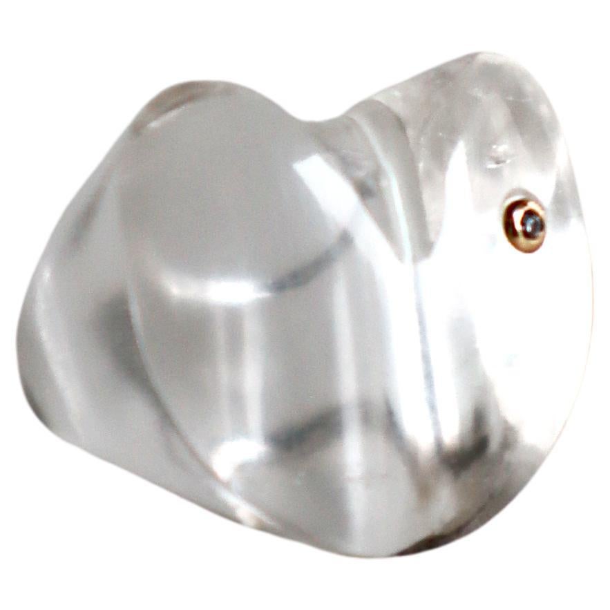 Cyntia Miglio Clear Quartz Sculpt Ring with a Diamond