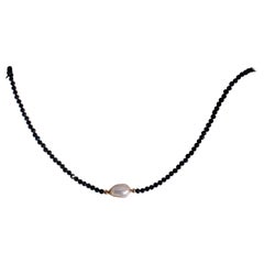 Cyntia Miglio Onyx Necklace with Freshwater Pearl