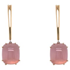 Cyntia Miglio Boucles d'oreilles en quartz rose et diamants