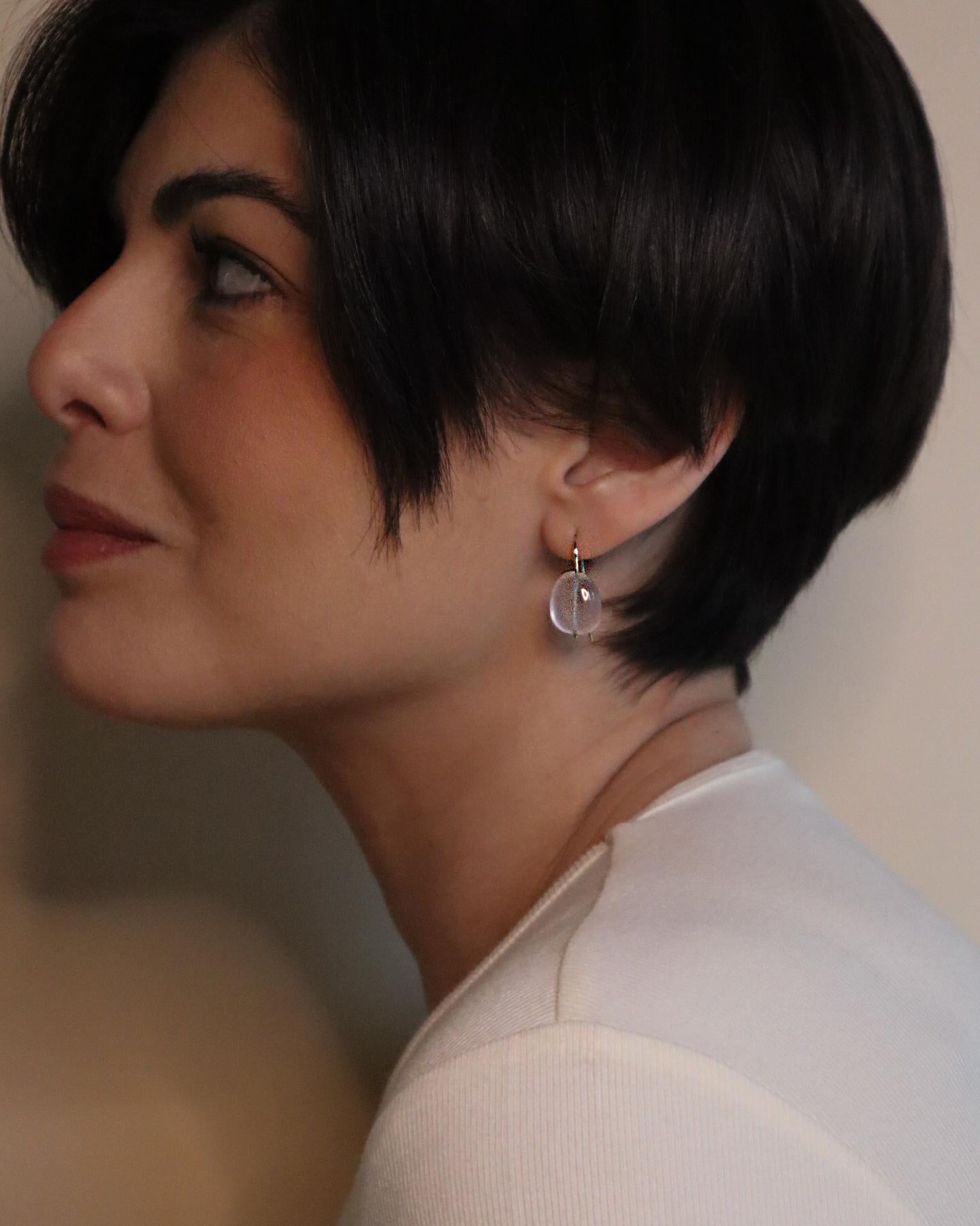 Tumbled Cyntia Miglio Rose Quartz Drop Earrings