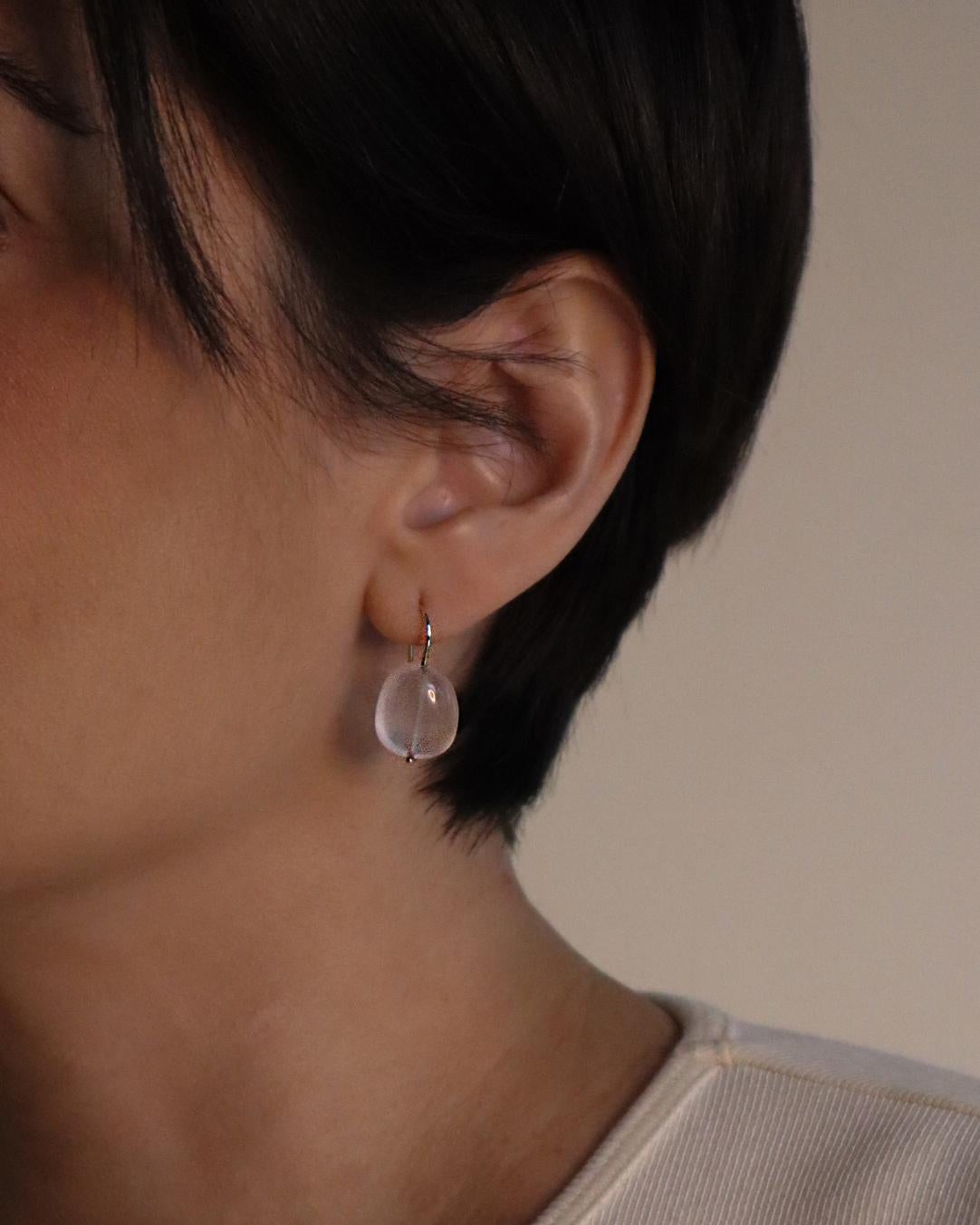 Cyntia Miglio Rose Quartz Drop Earrings In New Condition In Toronto, Ontario