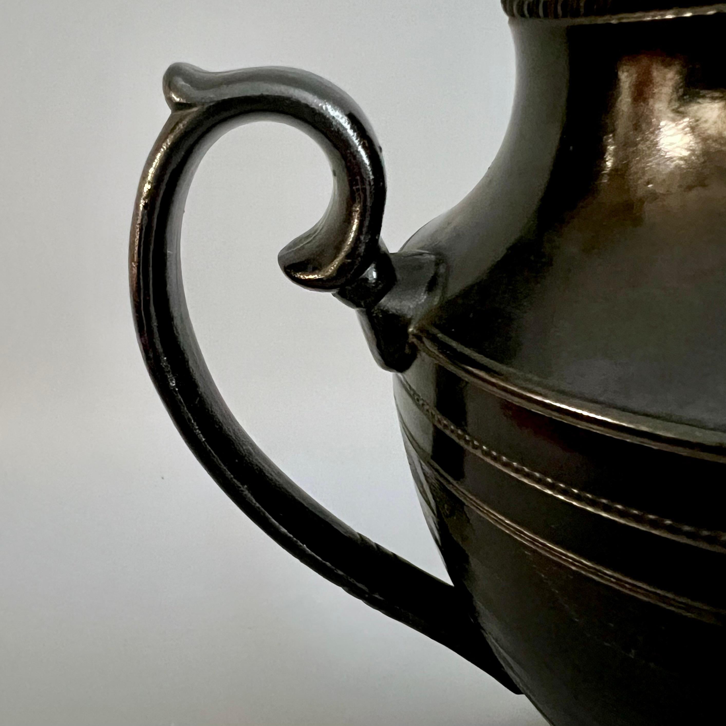Cyples Coffee Pot, Black Basalt, Engine Turned Neoclassical, circa 1820 2