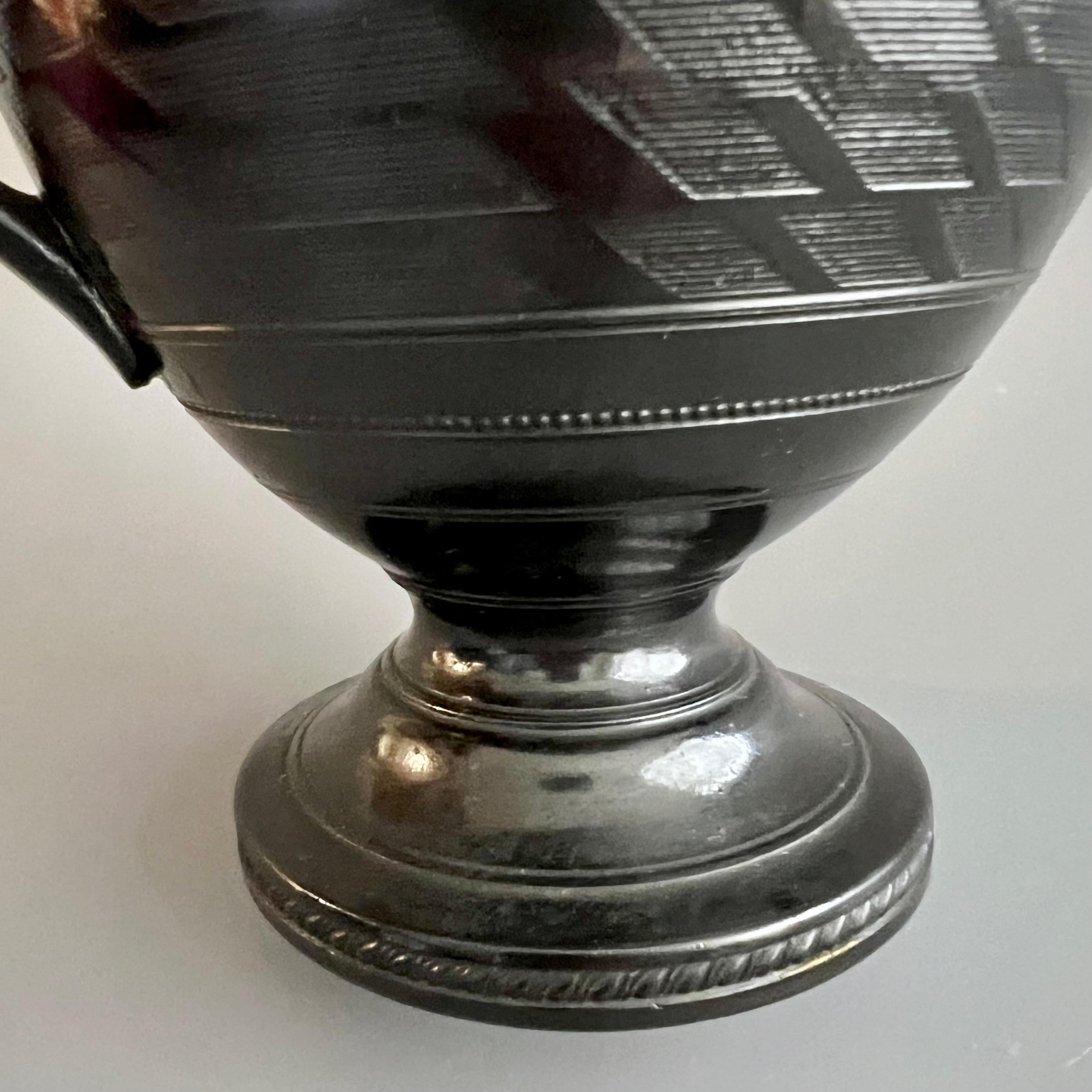 Cyples Coffee Pot, Black Basalt, Engine Turned Neoclassical, circa 1820 4