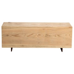 Cypress Beam Bench 4' Long Solid Wood + Corten Steel by Alabama Sawyer