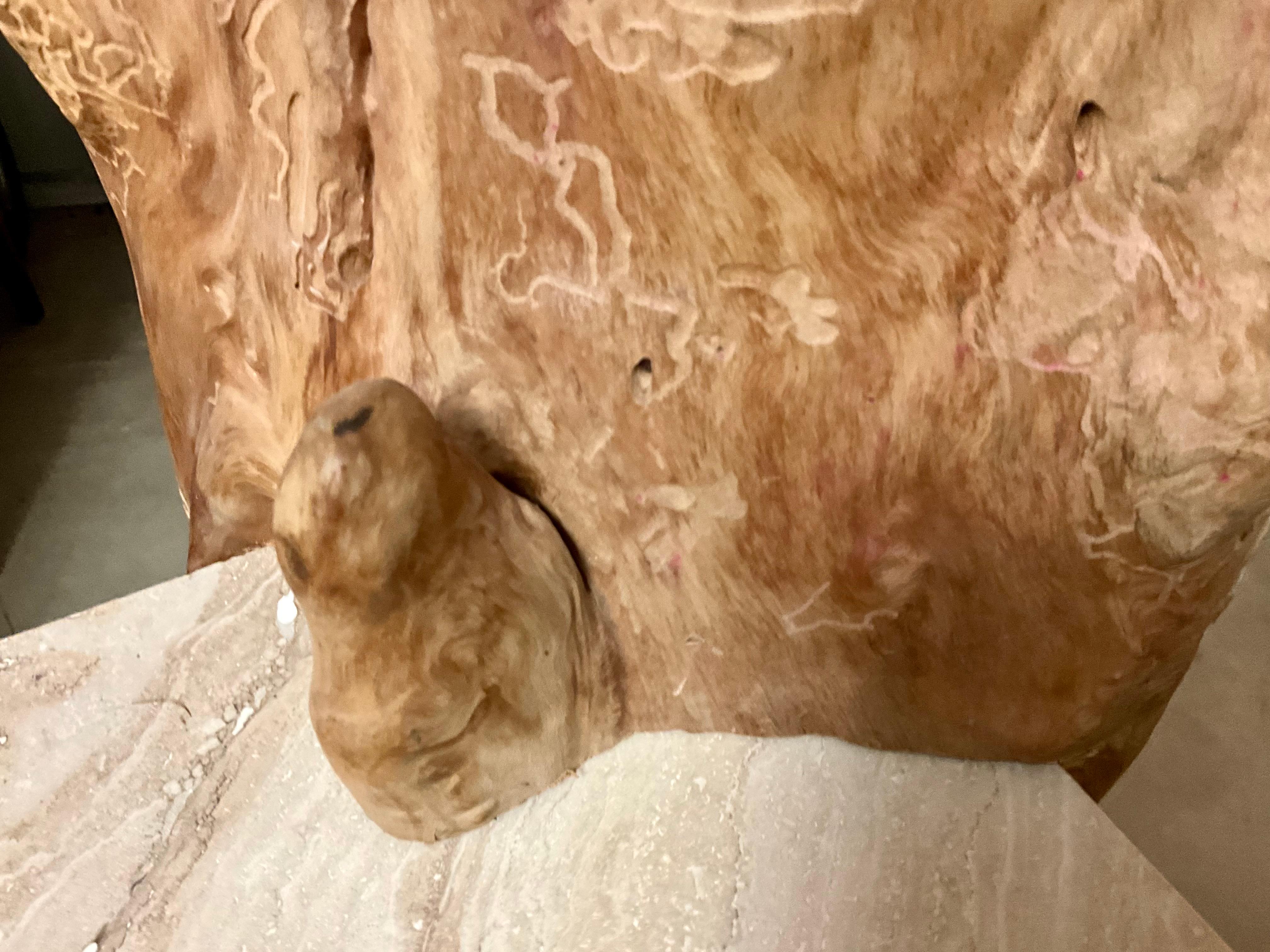 Mid-Century moderno Consolle a ginocchio in travertino Cypress in vendita