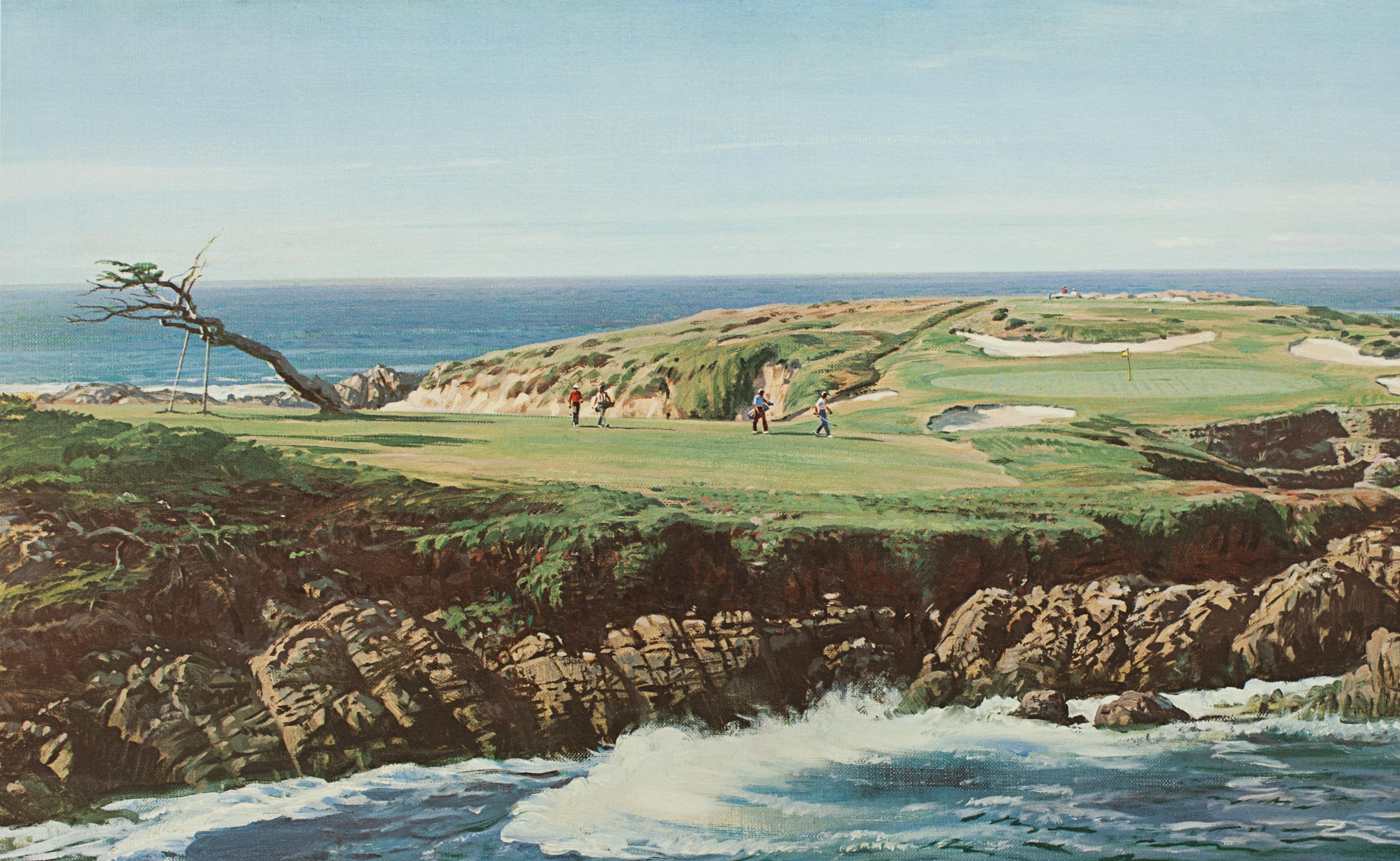 English Cypress Point Golf Print, Arthur Weaver