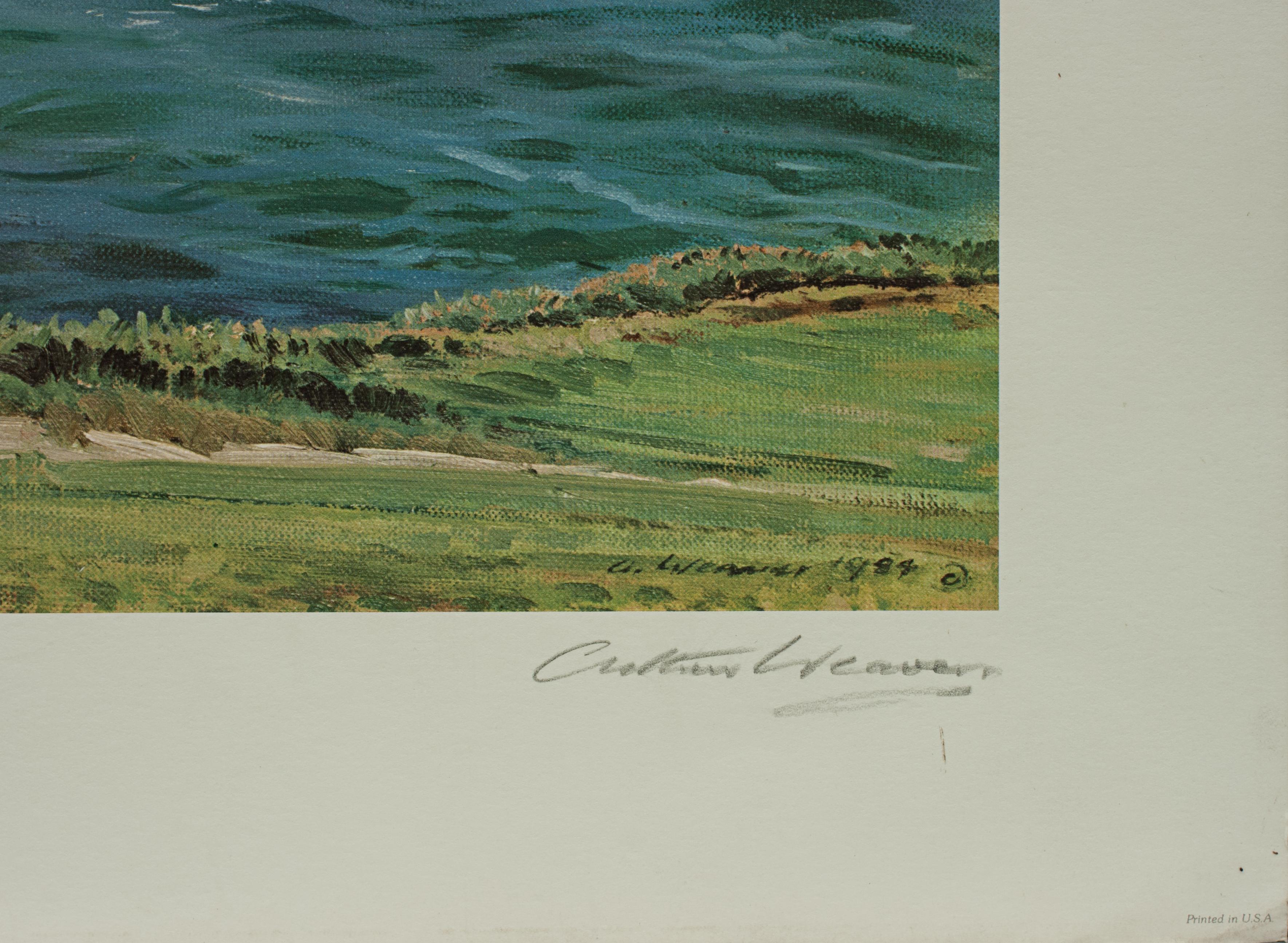 Late 20th Century Cypress Point Golf Print, Arthur Weaver