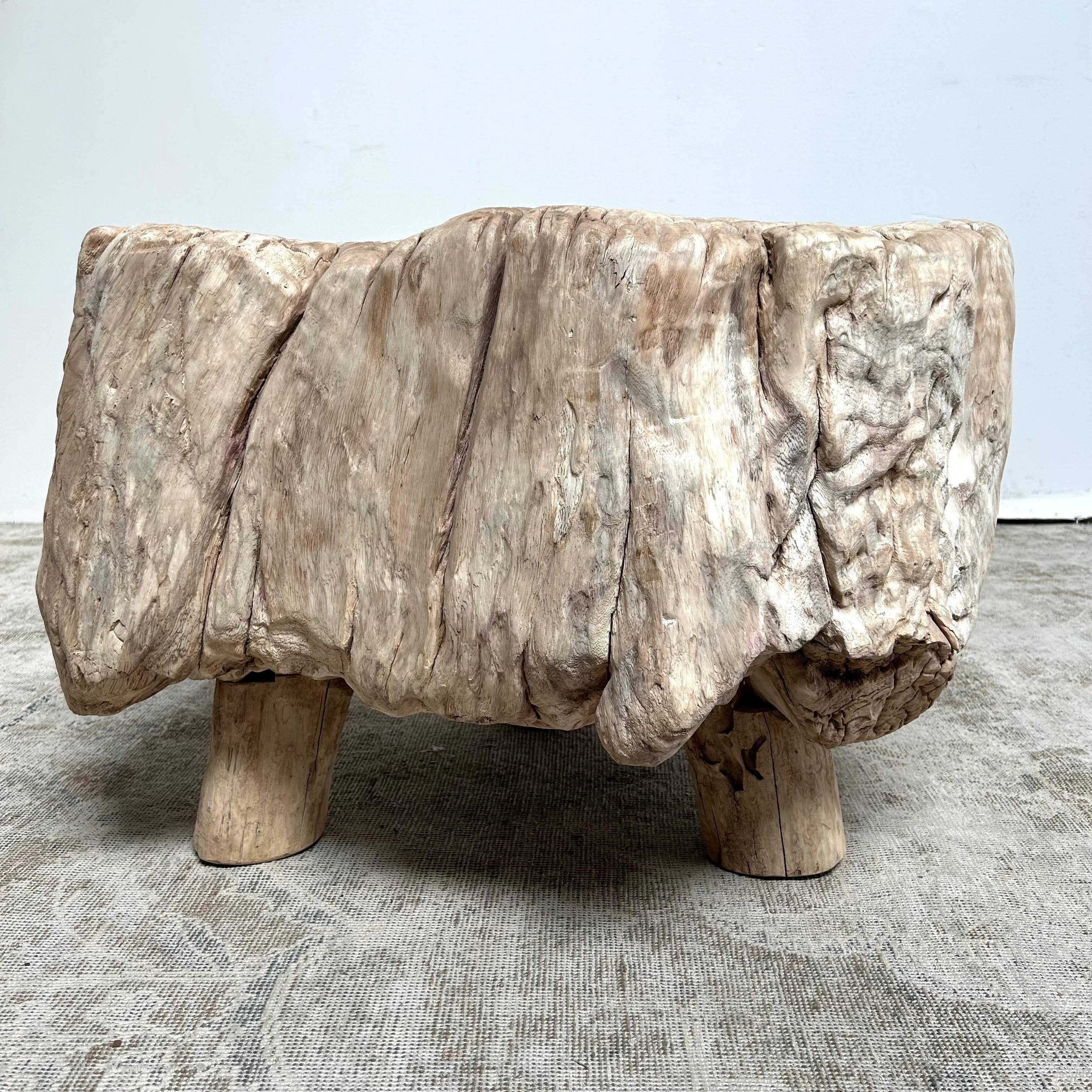 Cypress Wood Stump Side Table  2