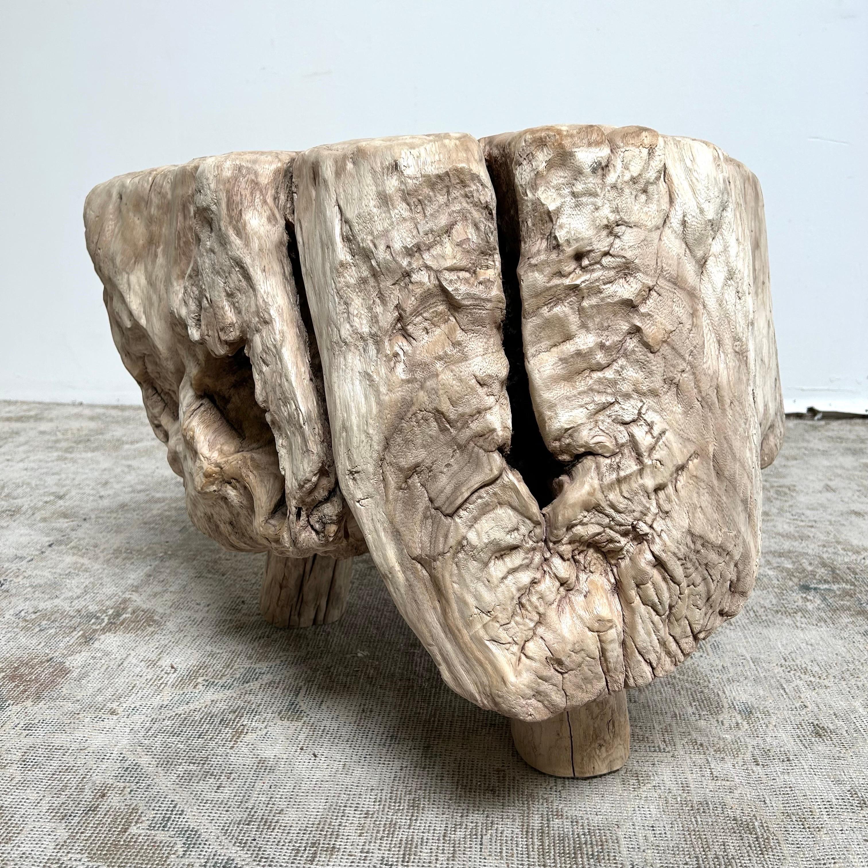 Cypress Wood Stump Side Table  3