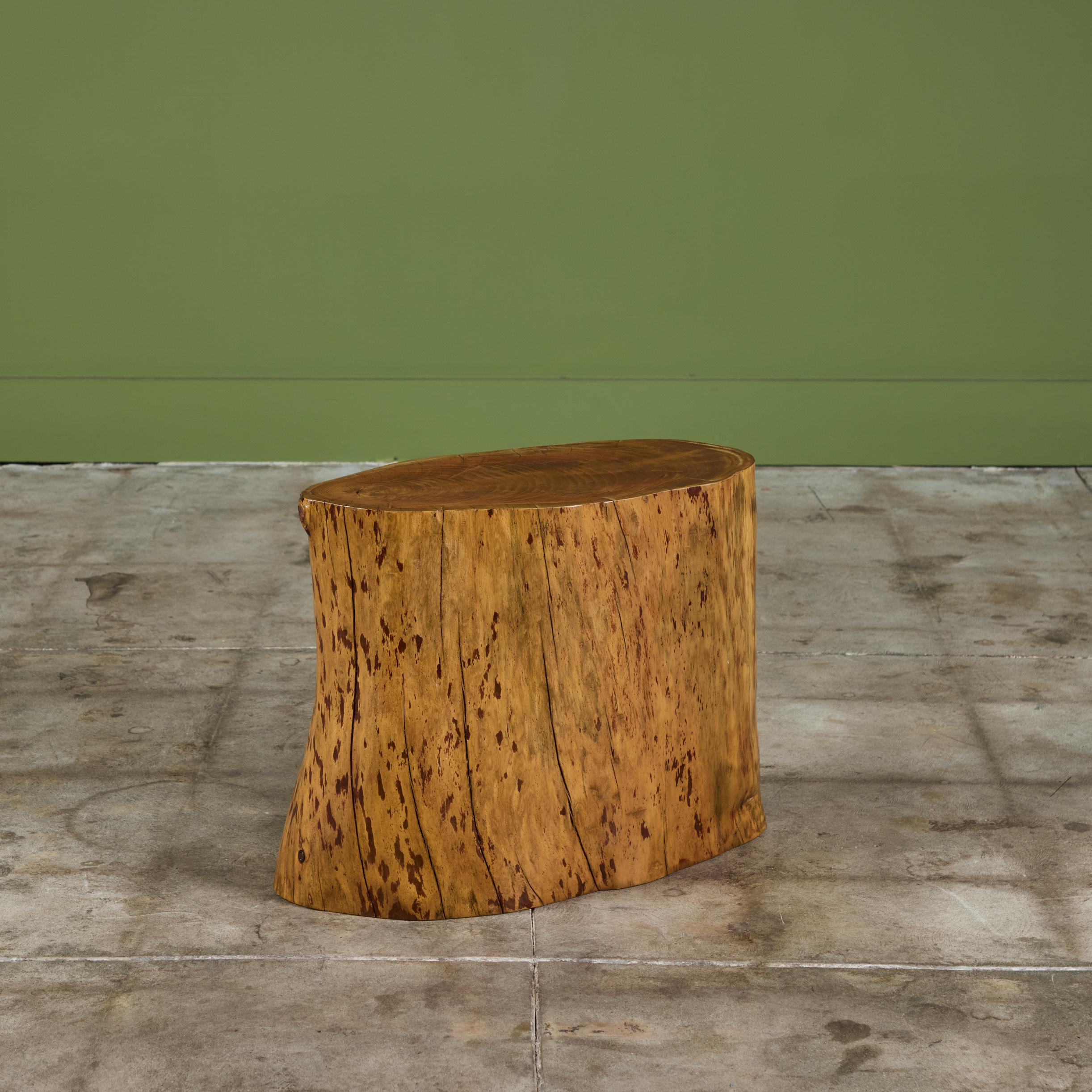 Organic Modern Cypress Wood Stump Side Table or Stool For Sale