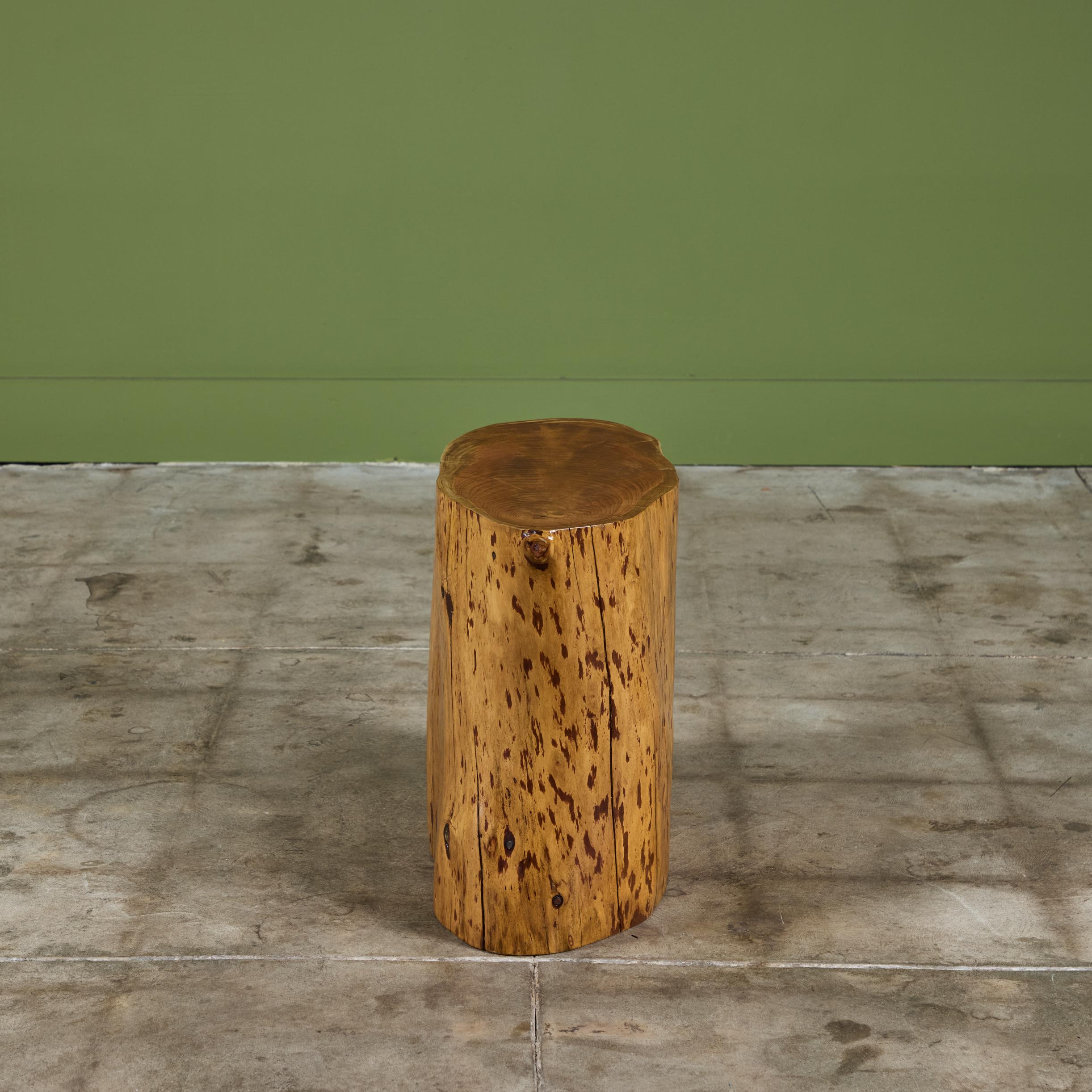 Cypress Wood Stump Side Table or Stool In Good Condition For Sale In Los Angeles, CA