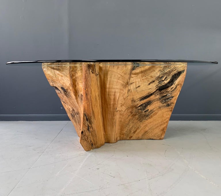 Cypress Wood Tree Trunk Dining Table at 1stDibs wood trunk dining