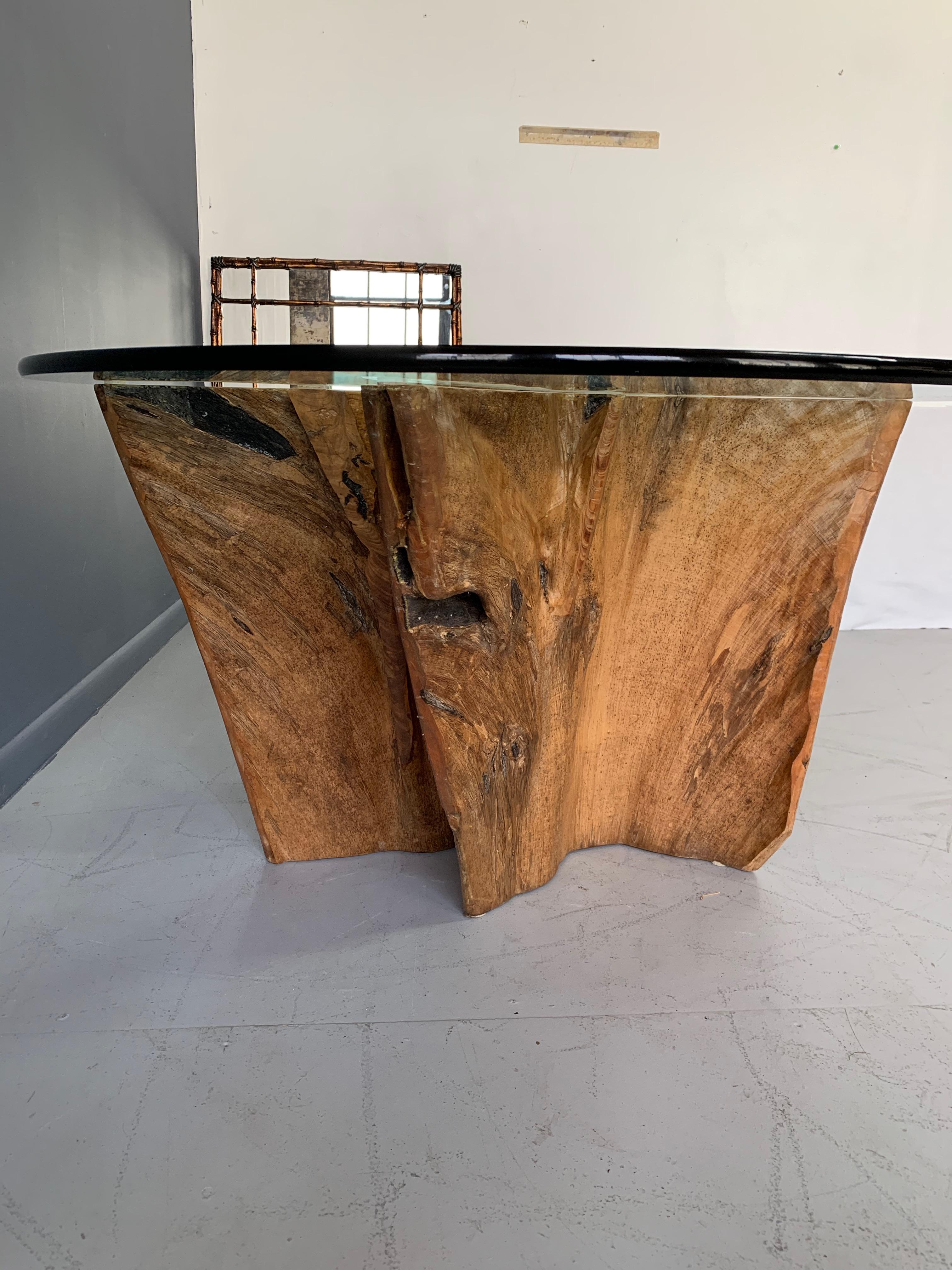 tree trunk dining table base