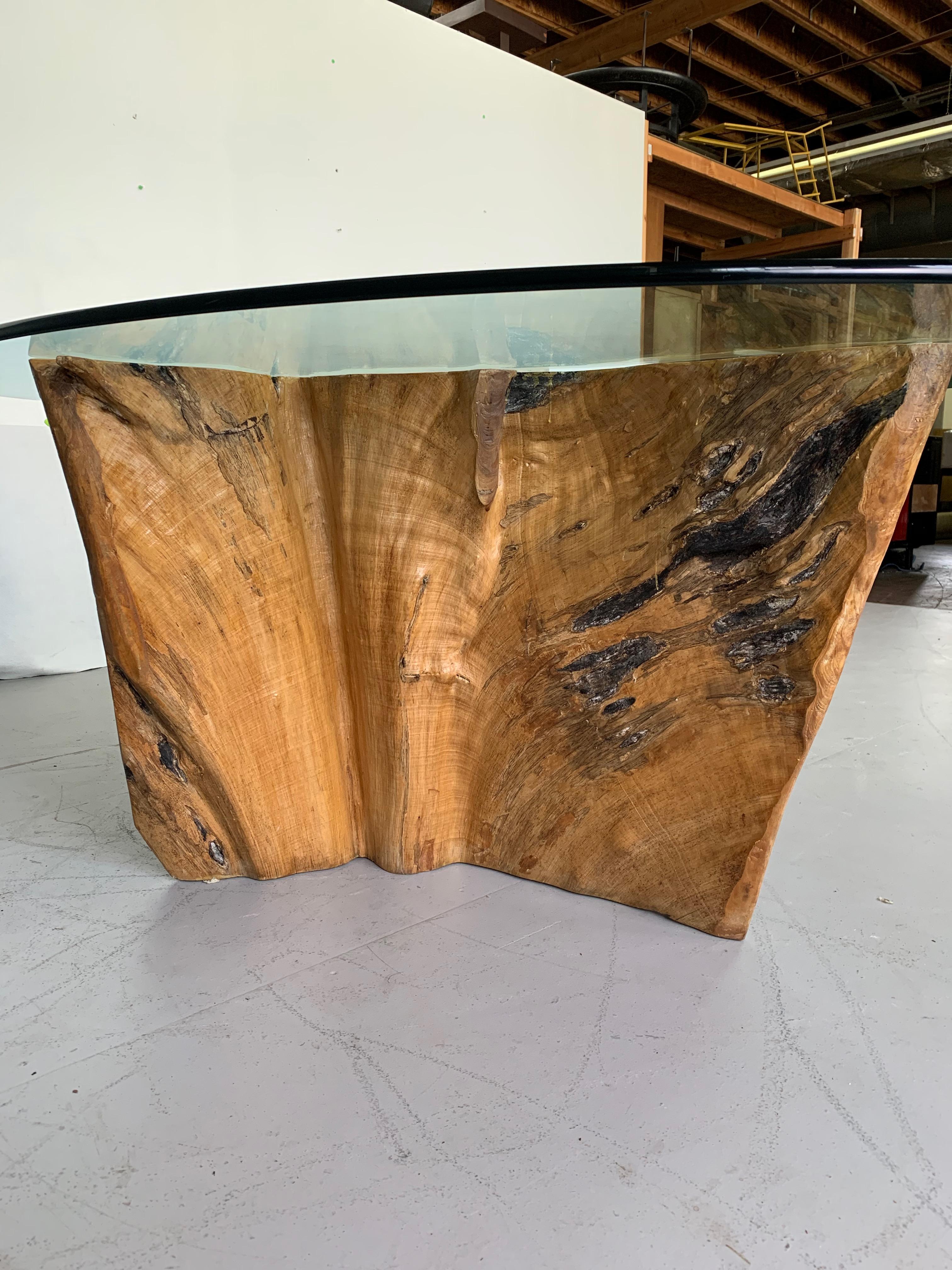 20th Century Cypress Wood Tree Trunk Dining Table
