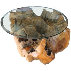 Cypress Wood Tree Trunk Coffee Table