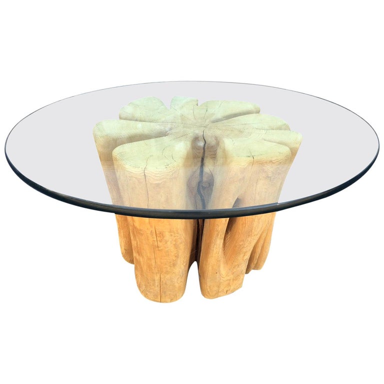 Cypress Wood Tree Trunk Coffee Table For Sale At 1stdibs