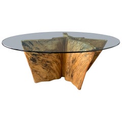 Cypress Wood Tree Trunk Dining Table