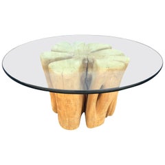 Cypress Wood Tree Trunk Coffee Table