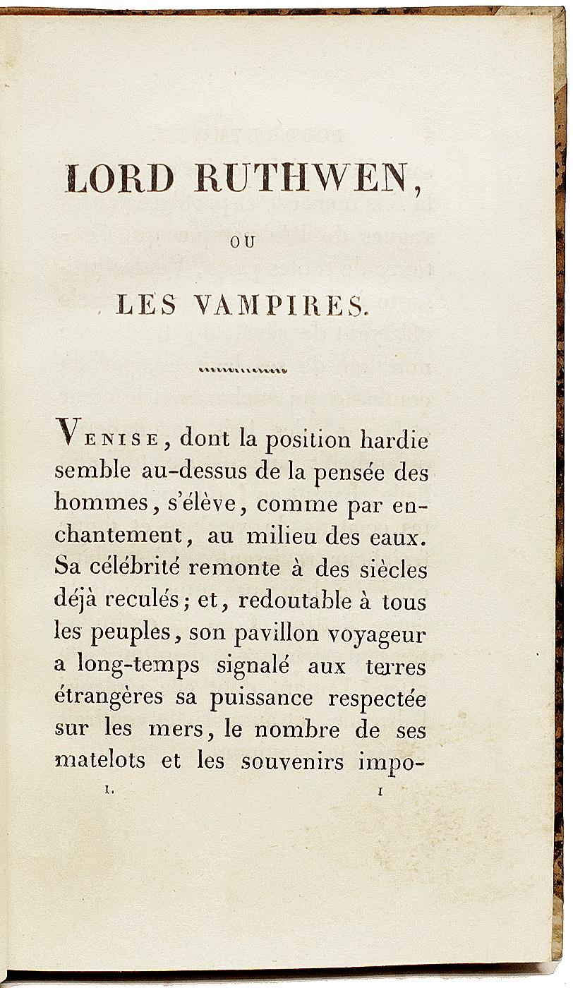French Cyprien Berard - Lord Ruthwen, ou Les Vampires - 1820 - FIRST FRENCH EDITION For Sale