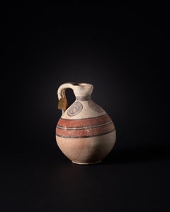 Cypriot Bichrome Painted Jug with Red Banding and Concentric Circles