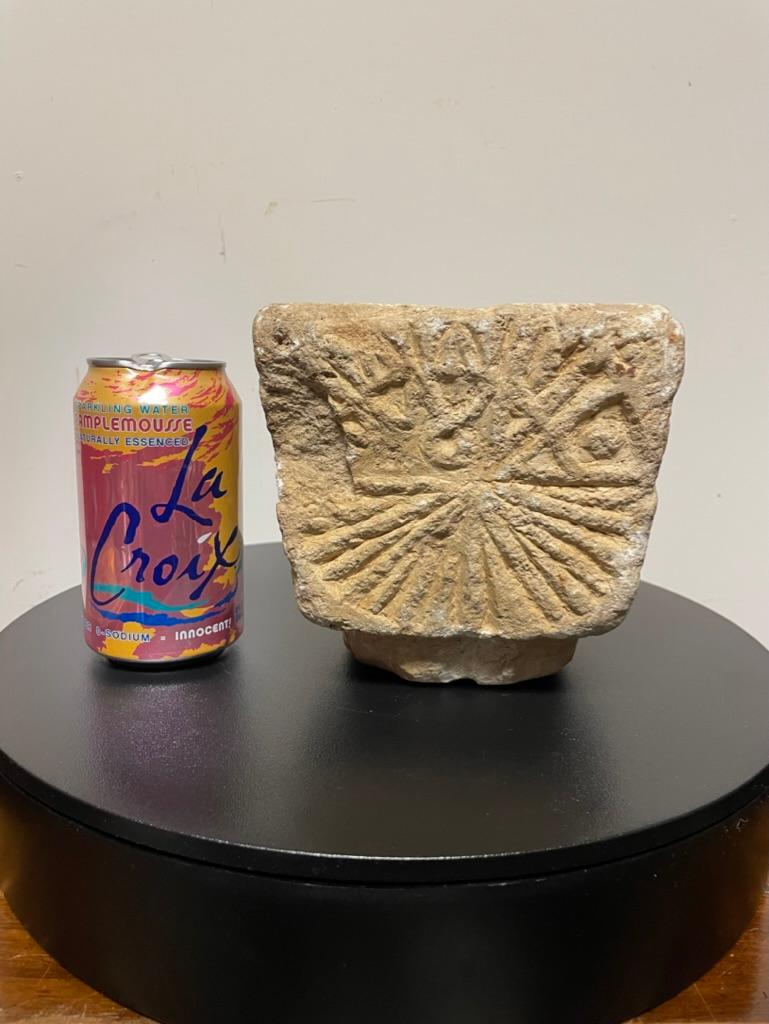 Cypriot Byzantine Limestone Mortar with Craved Abstract Decoration For Sale 9