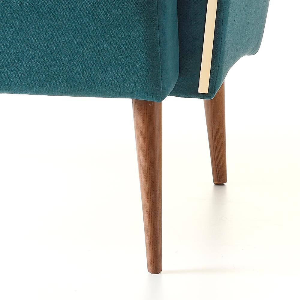 Contemporary Cyprus Armchair with Turquoise Velvet Fabric For Sale