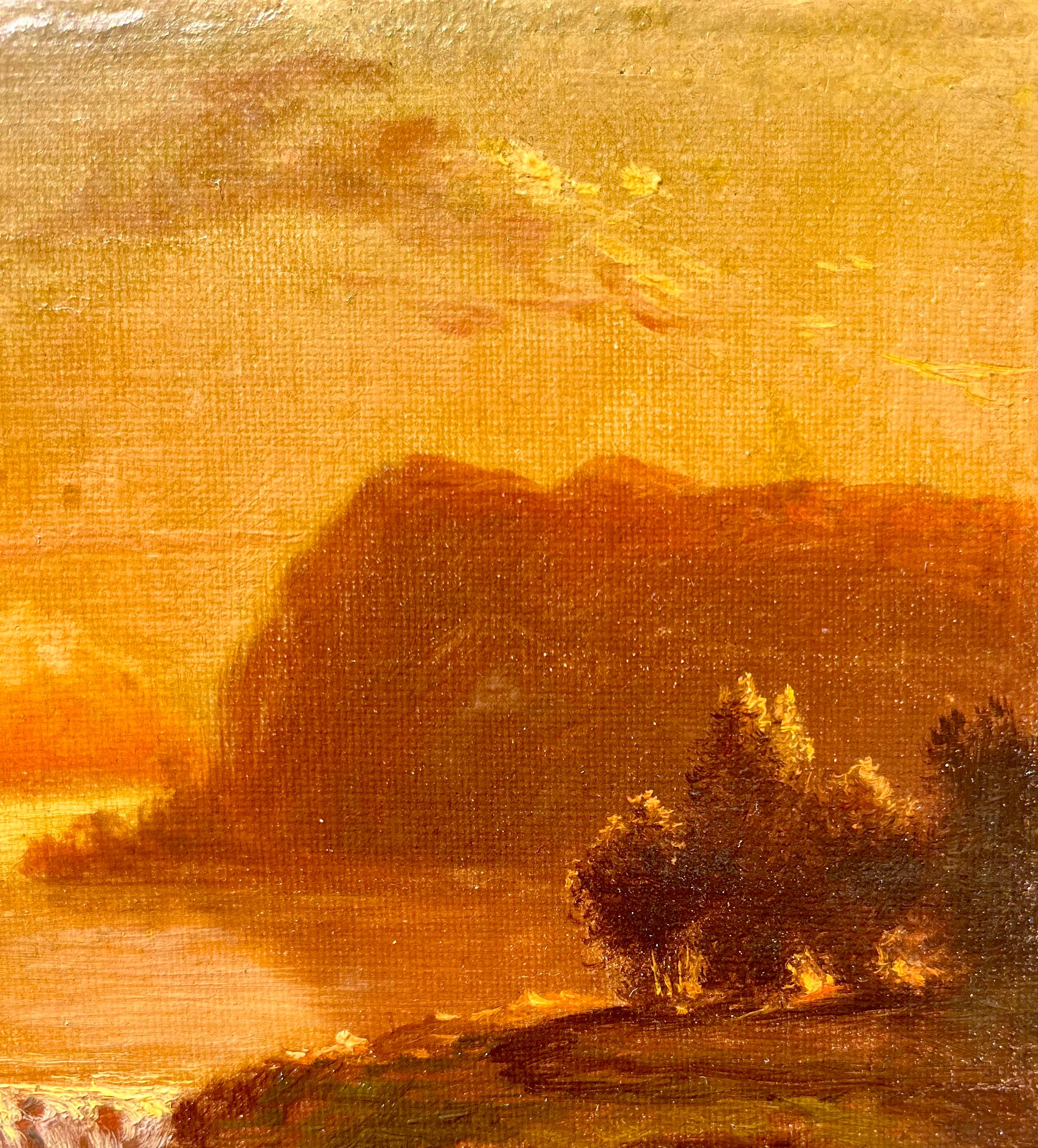 Oil Landscape of the Columbia River Gorge - Painting by Cyrenius Hall