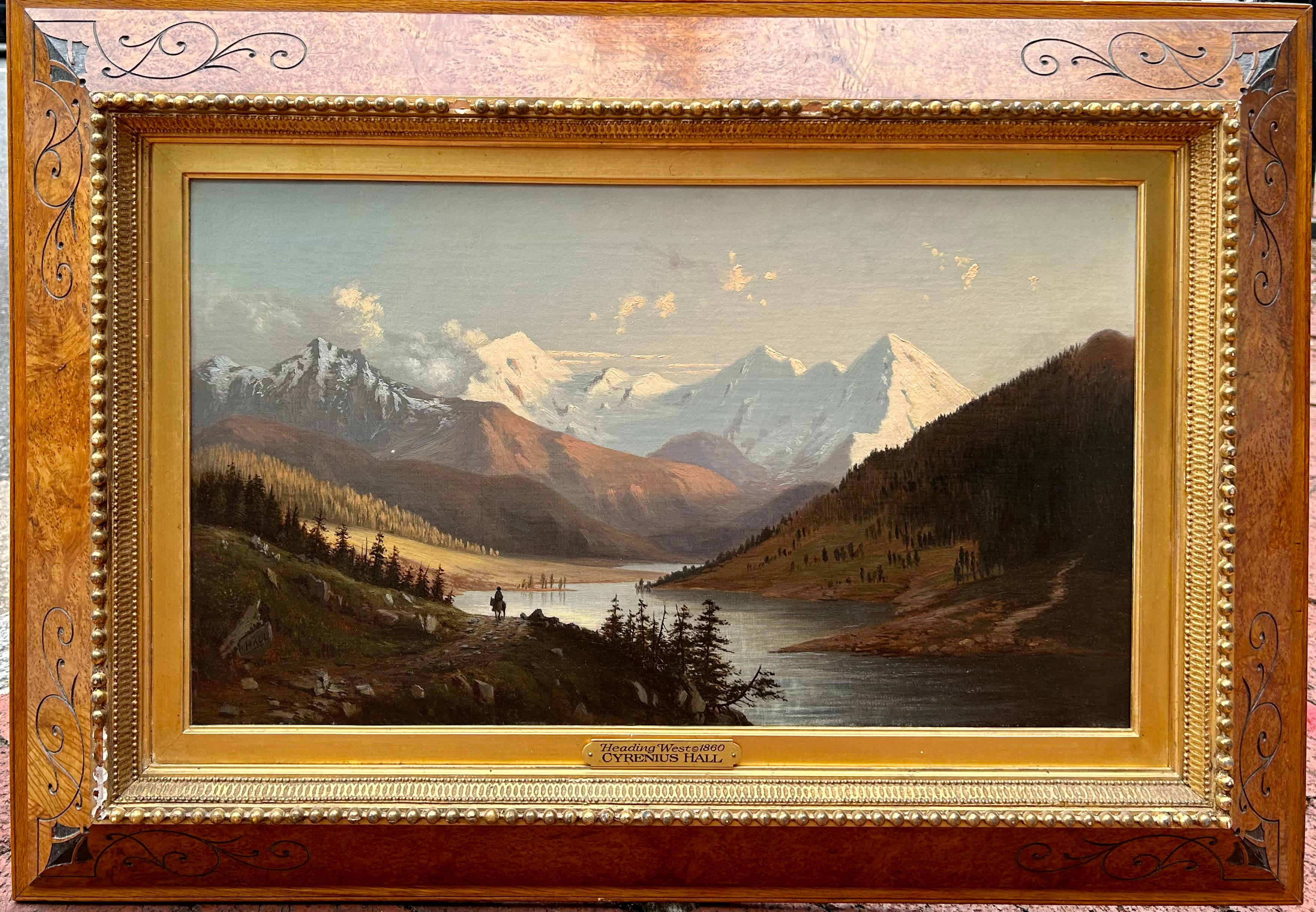 Cyrenius Hall Landscape Painting - Oil Landscape of West on Snake River