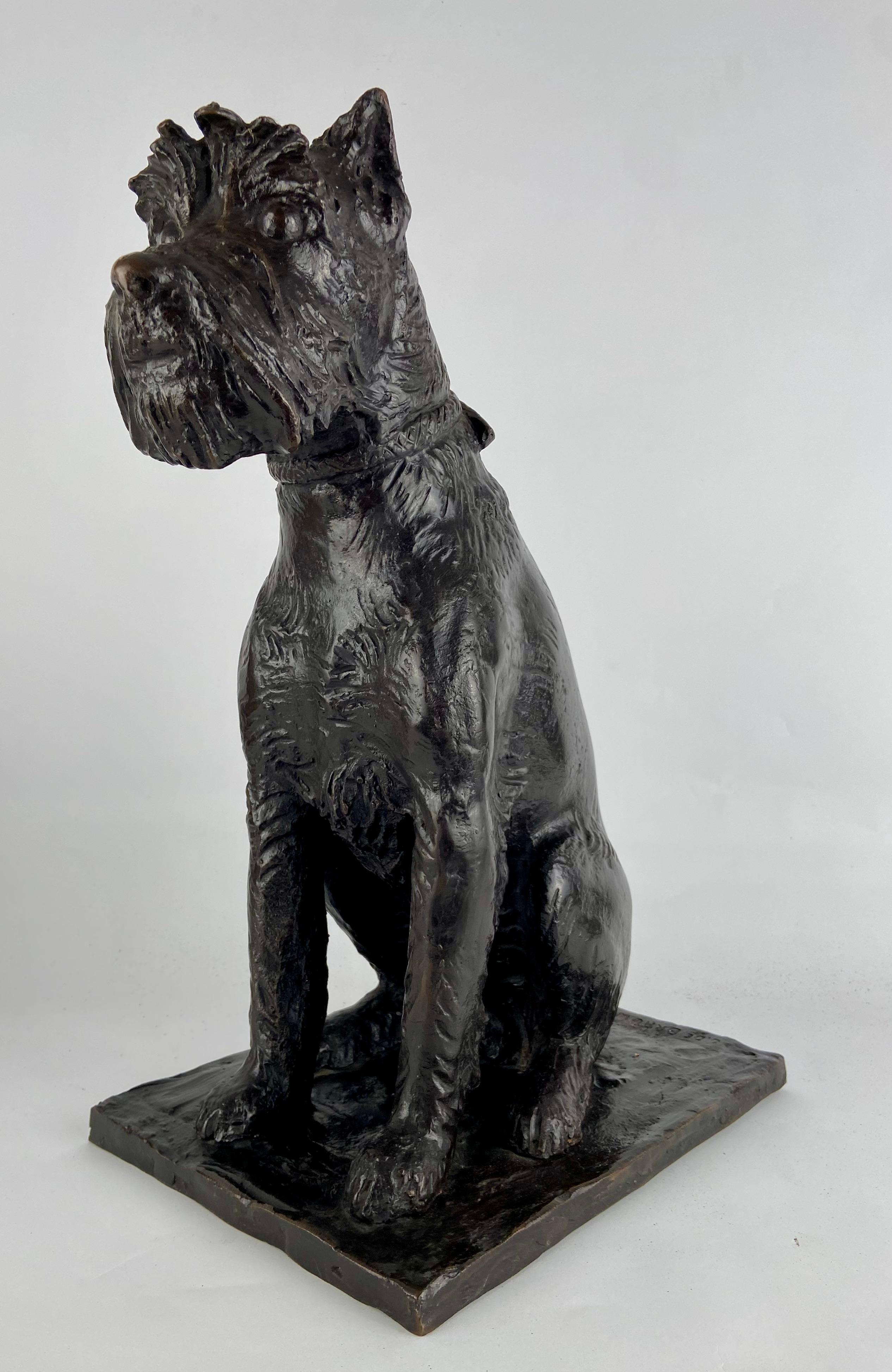 Mid-20th Century Cyriel de Brauwer, fox terrier in bronze