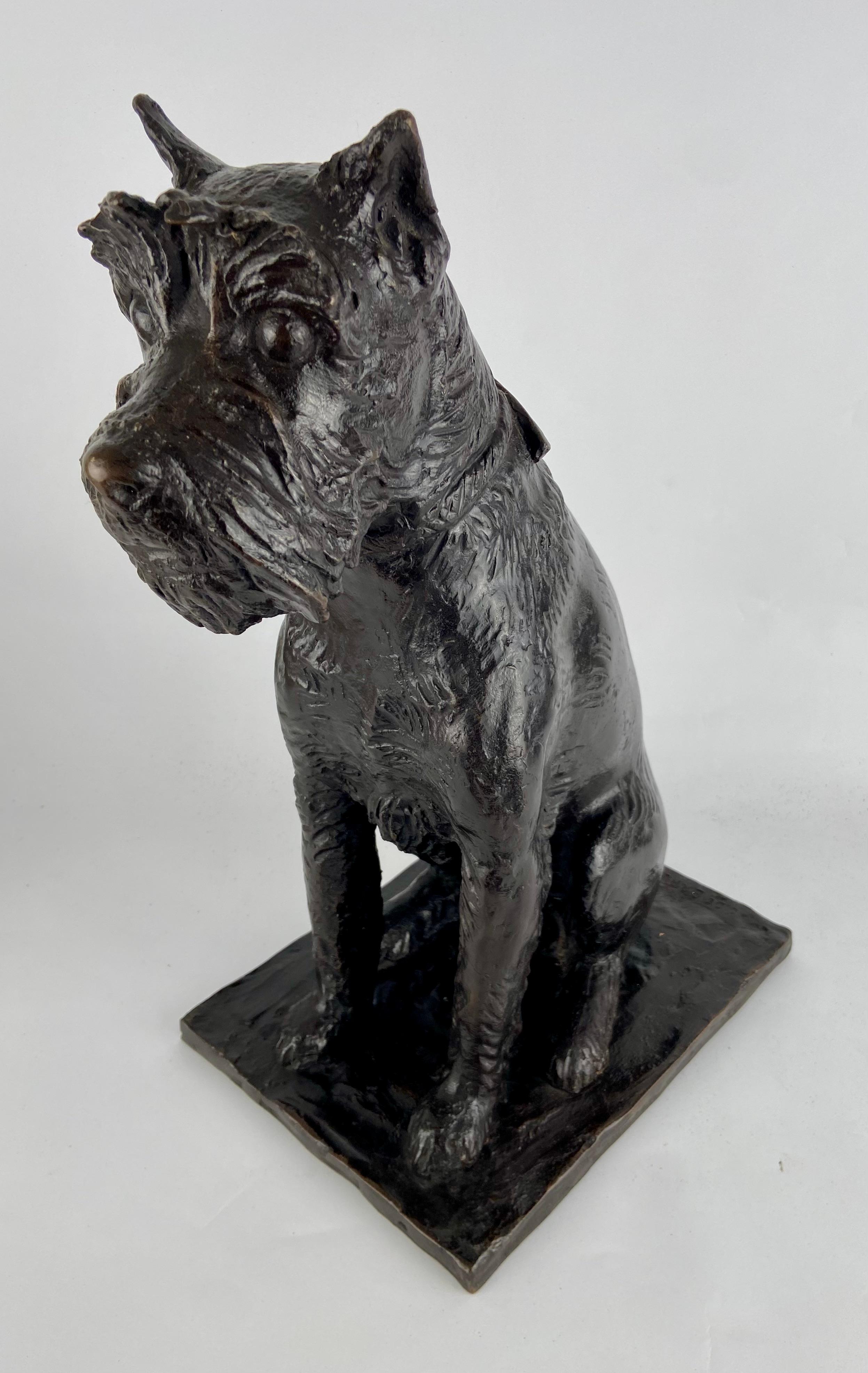 Bronze Cyriel de Brauwer, fox terrier in bronze