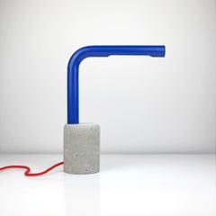 Cyril Lamp - Side / Desk Lamp, Concrete Base with Powder-Coated Steel Lamp Arm