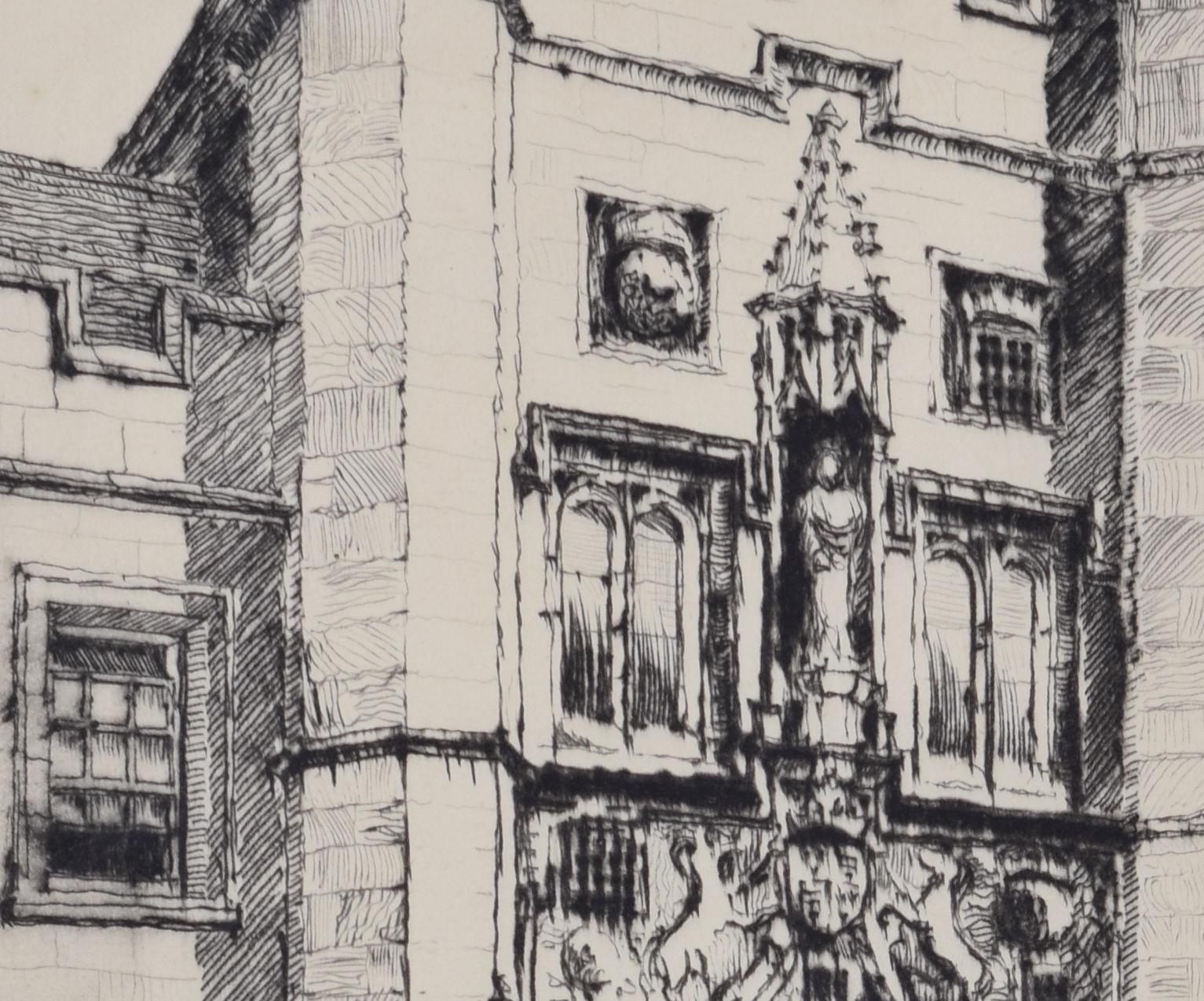 Christ's College, Cambridge gravure par Cyril Power en vente 2