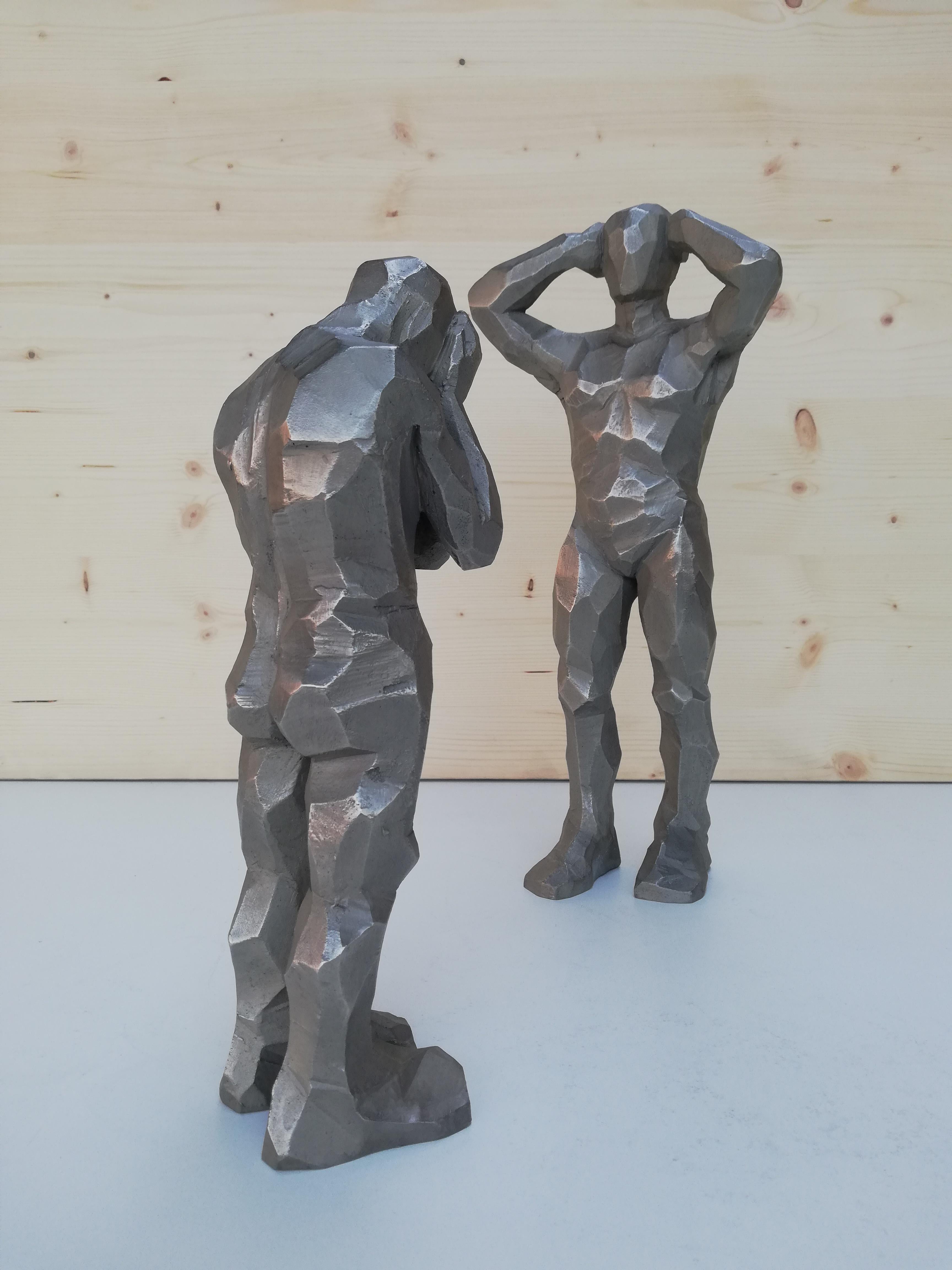 Sculpture en bronze Politique de l'Autruche ( Politiquestrich Politics) de 5 personnages  en vente 2