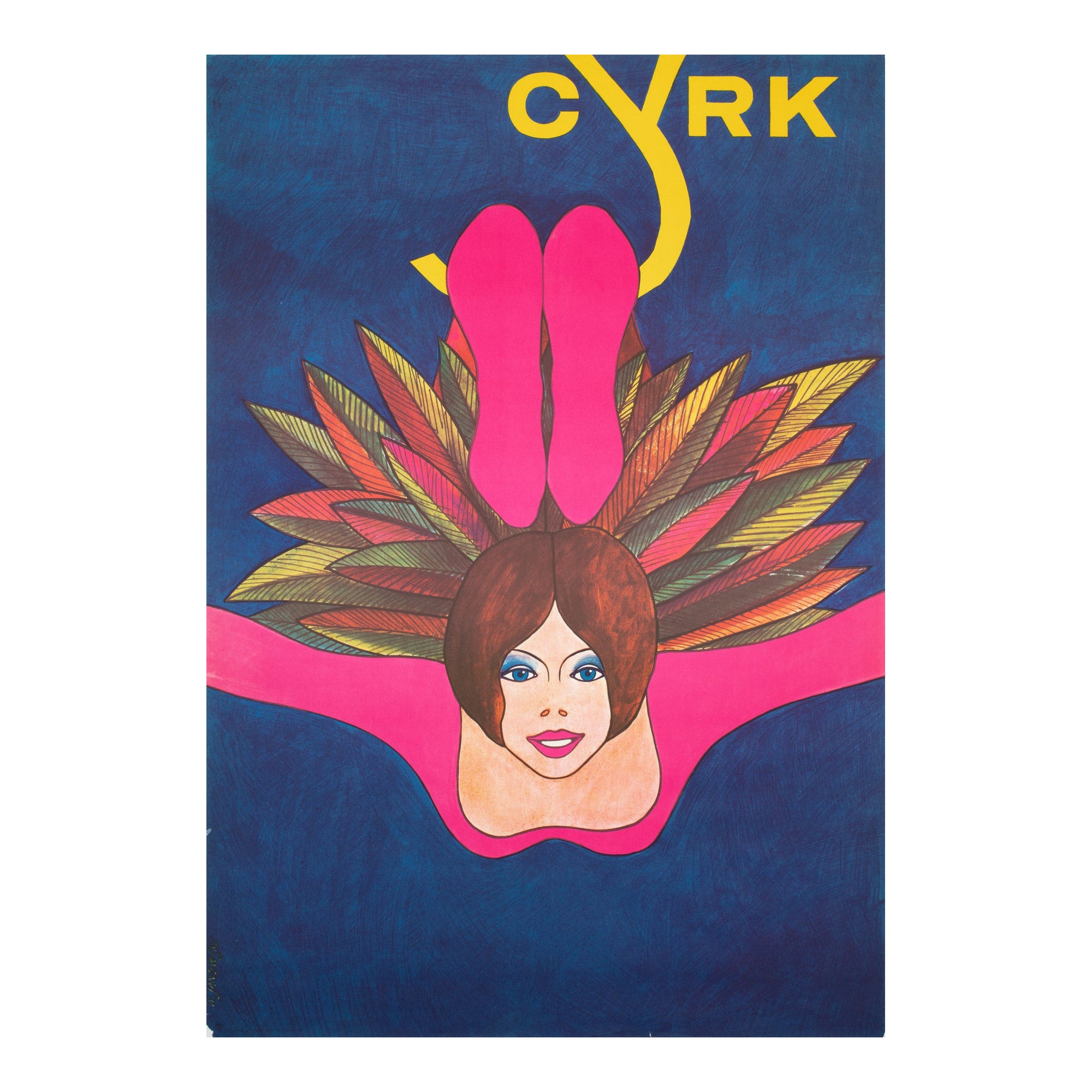 CYRK Acrobat Swinging 1977 Affiche du cirque polonais, Janowski