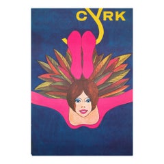 CYRK Acrobat Swinging 1977 Affiche du cirque polonais, Janowski