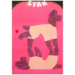 Cyrk Balancing Dog Poodles 1971 Polish B1 Circus Poster, Zukowska