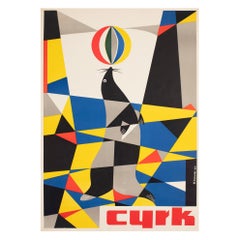 Cyrk Ball Balancing Seal 1961 Polish Circus Poster, Gawor