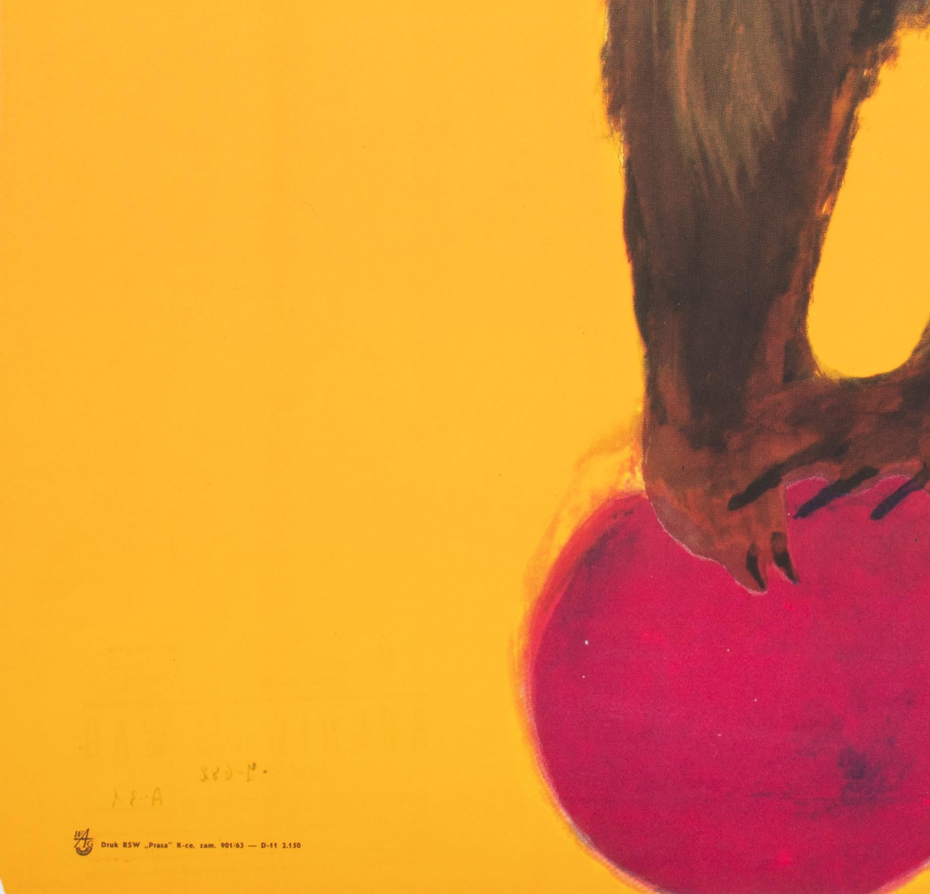 Cyrk Bear on Ball 1963 Polish B1 Circus Poster, Maciej Urbaniec For Sale 2
