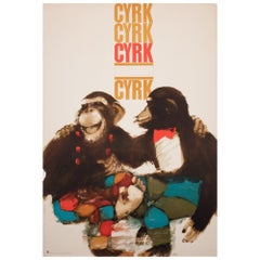 Cyrk Schimpansen R1976 Polnisches Zirkusplakat, Urbaniec